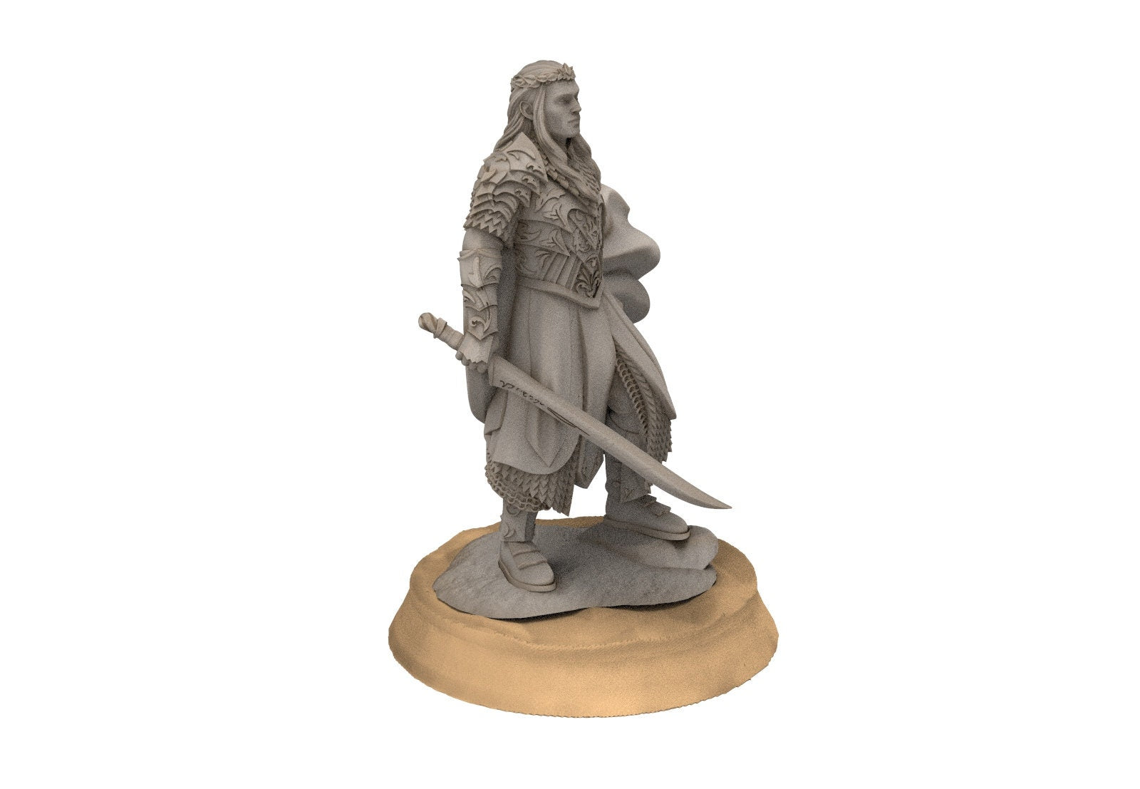 Darkwood - Wooden Elf king on Elk, Middle rings miniatures for wargame D&D, Lotr...