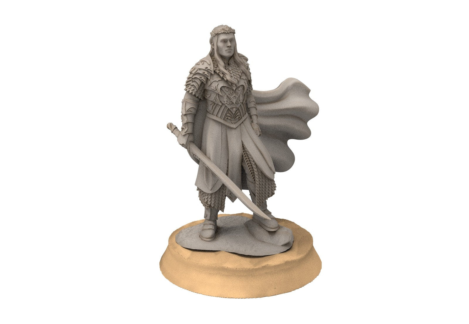 Darkwood - Wooden Elf king on Elk, Middle rings miniatures for wargame D&D, Lotr...