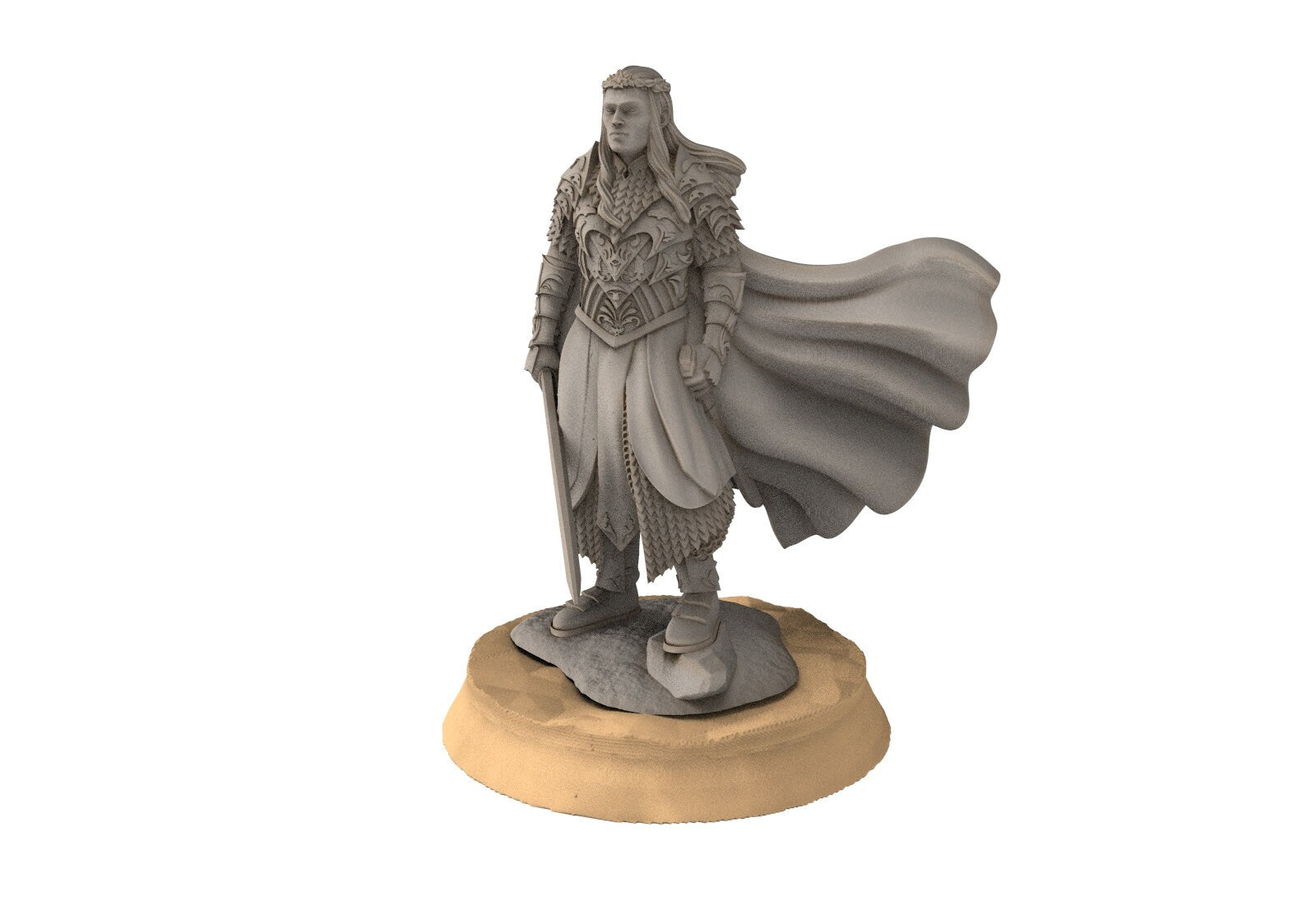 Darkwood - Wooden Elf king on Elk, Middle rings miniatures for wargame D&D, Lotr...