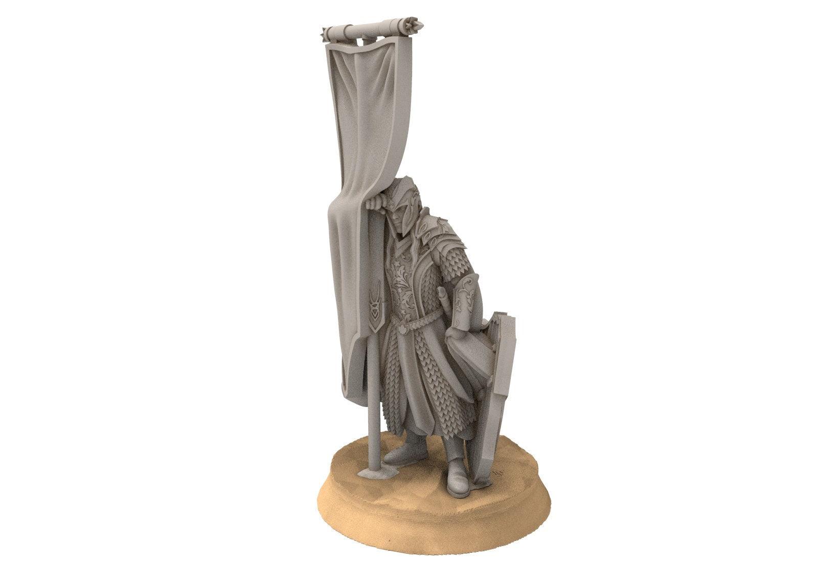 Darkwood - Wooden Elf Banner, Middle rings miniatures pour wargame D&D, SDA...