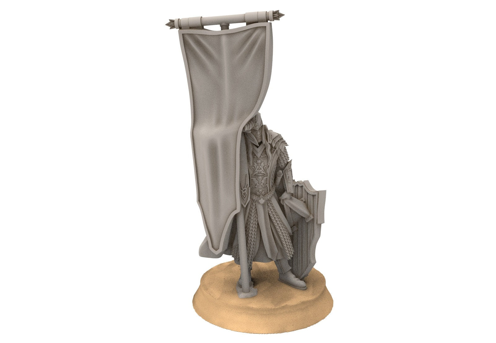 Darkwood - Wooden Elf Banner, Middle rings miniatures pour wargame D&D, SDA...