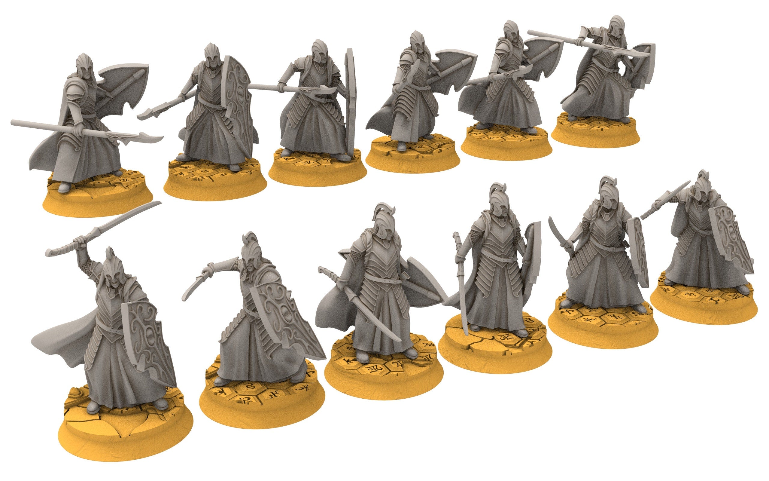 Rivandall - Bloody elves with sword and shield, Last Hight elves from the West, Middle rings Davales miniatures pour wargame D&D, SDA...