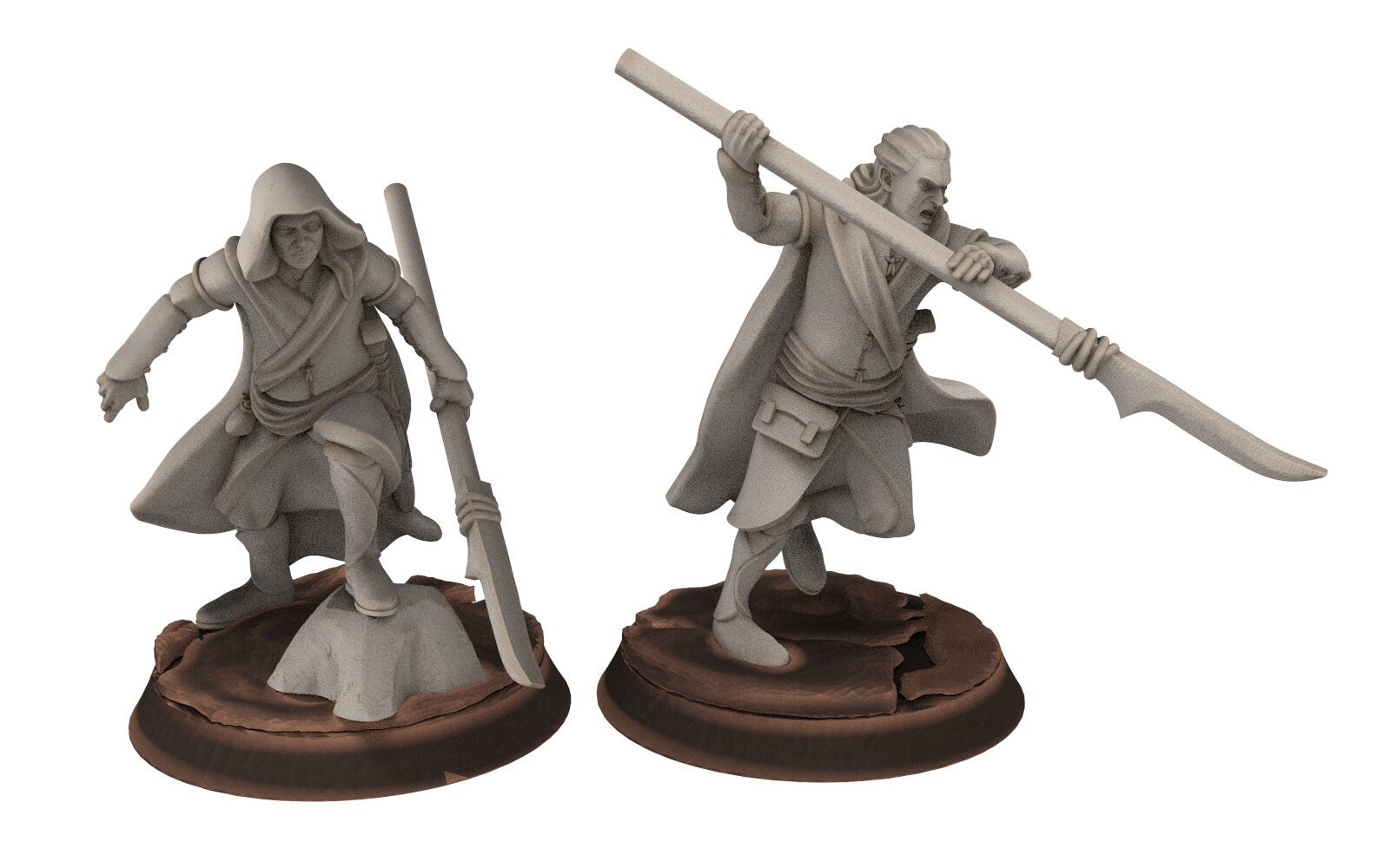 Rivandall - Bloody Elven Exiled wanderers, Last Hight elves from the West, Middle rings Davales miniatures pour wargame D&D, SDA...