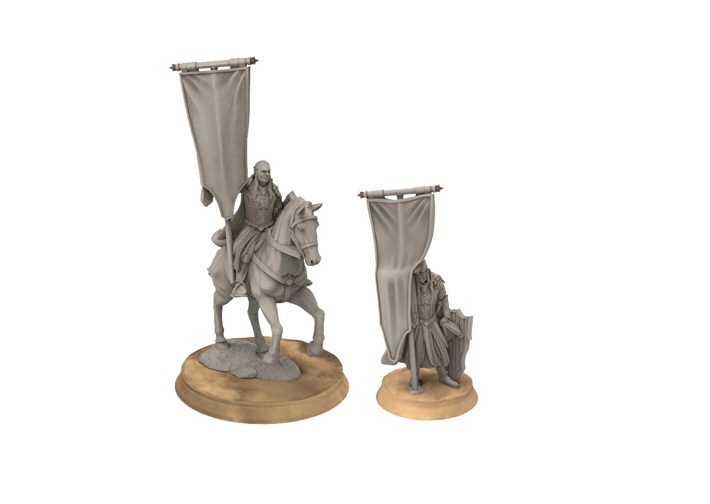 Darkwood - Wooden Elf Banner, Middle rings miniatures pour wargame D&D, SDA...