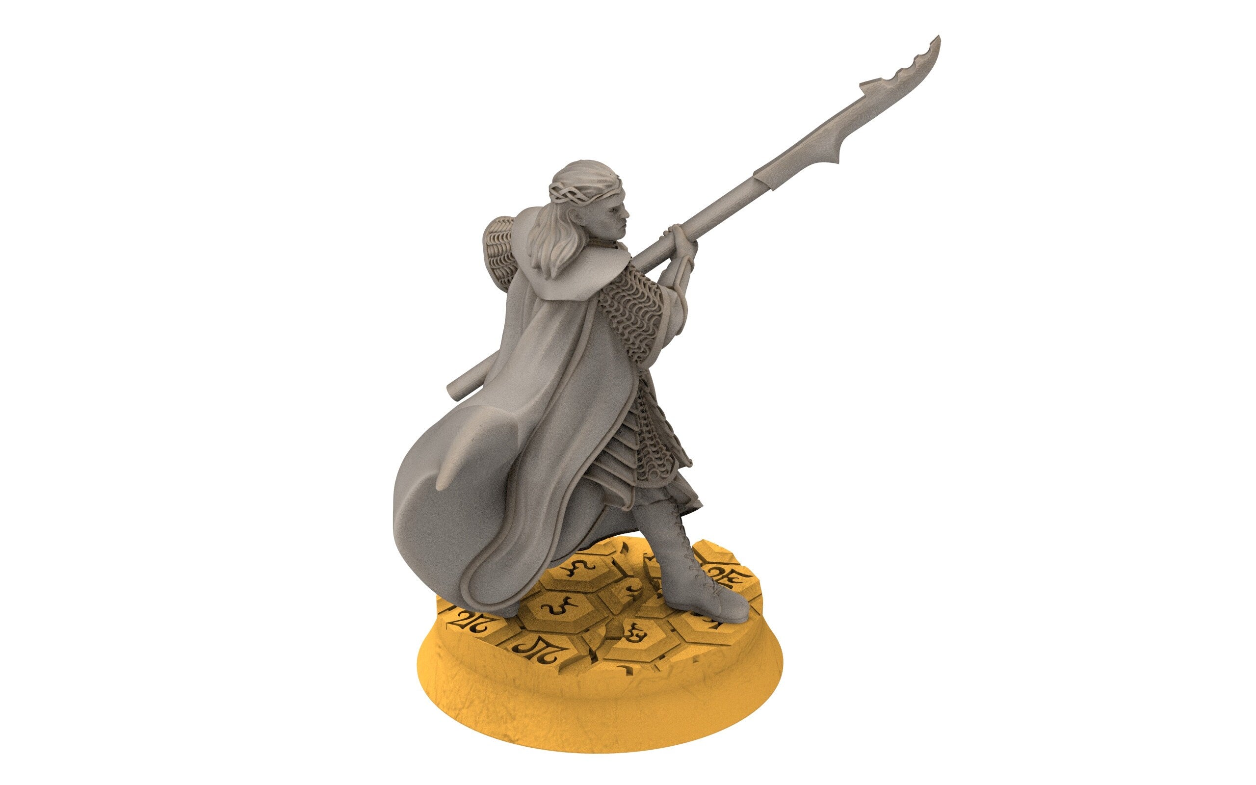 Rivandall - Bloody Elven King Mounted, Last Hight elves from the West, Middle rings miniatures for wargame D&D, Lotr...