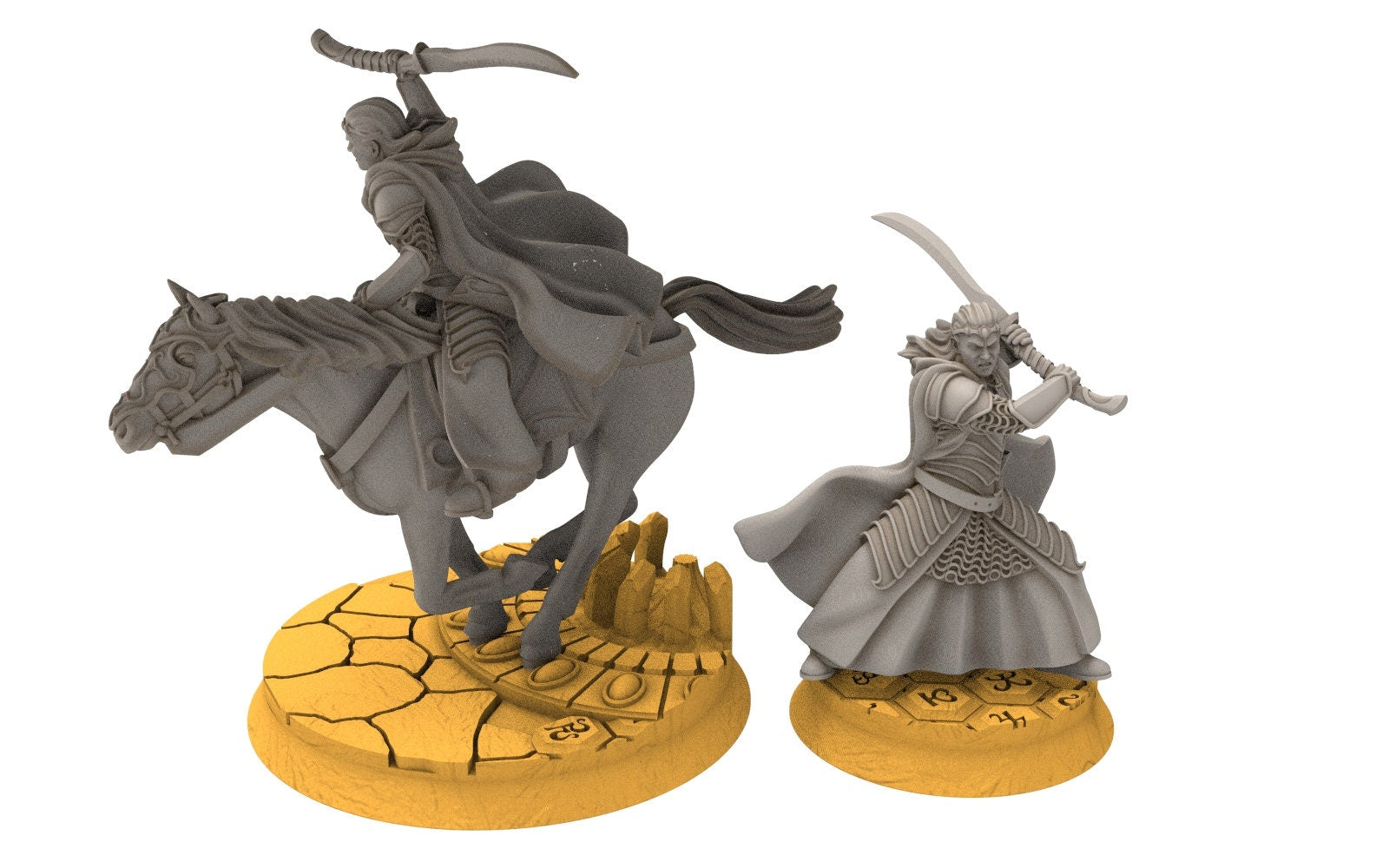 Rivandall - Bloody Twin Brothers Elves Princes, Last Hight elves from the West, Middle rings miniatures pour wargame D&D, Lotr...