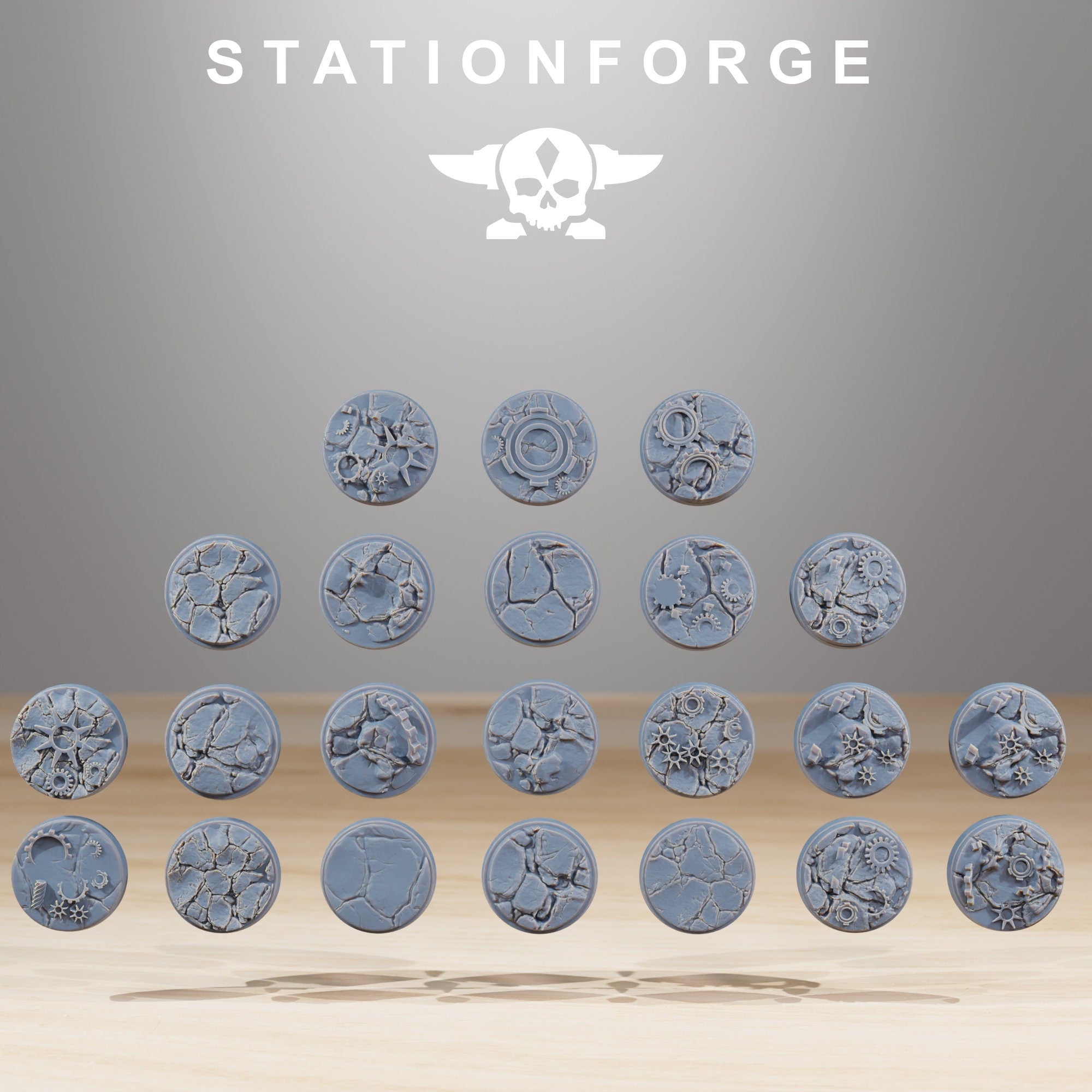 StarShip - Lot of Desertic texture V2 round bases for miniatures, size 25mm, usable for Warmachine, Starfinder and sci-fi wargames.