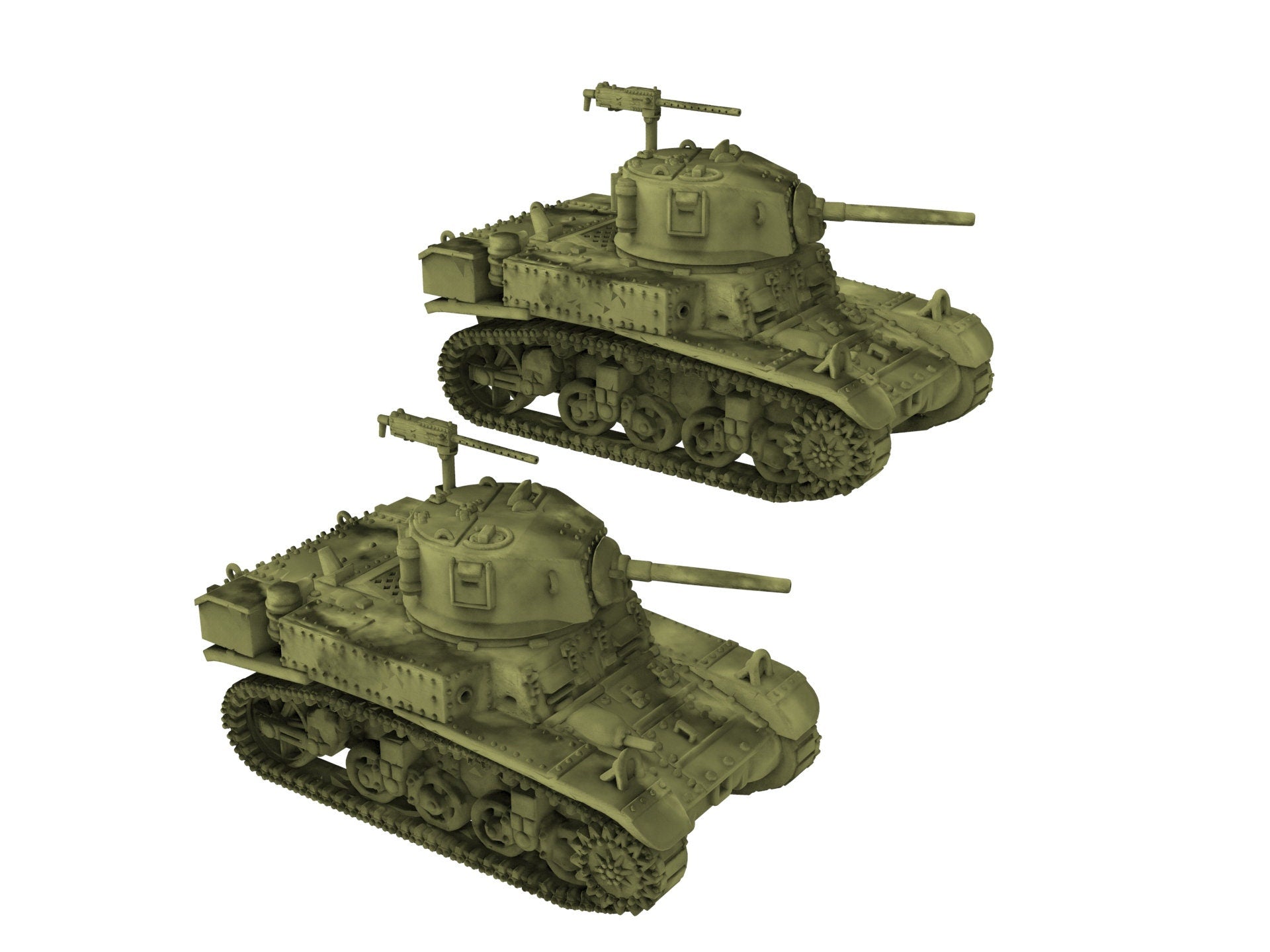 World War - US Army - Stuart Tank, modern warfare, usable for tabletop wargame.