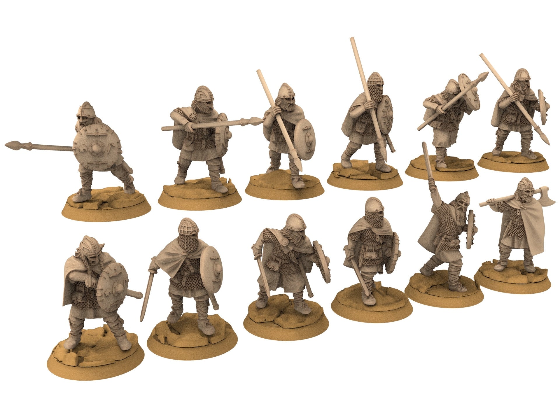 Vendel Era - Swordmen, Warriors Warband, Germanic Tribe, 7 century, miniatures 28mm, Infantry for wargame Historical... Medbury miniature