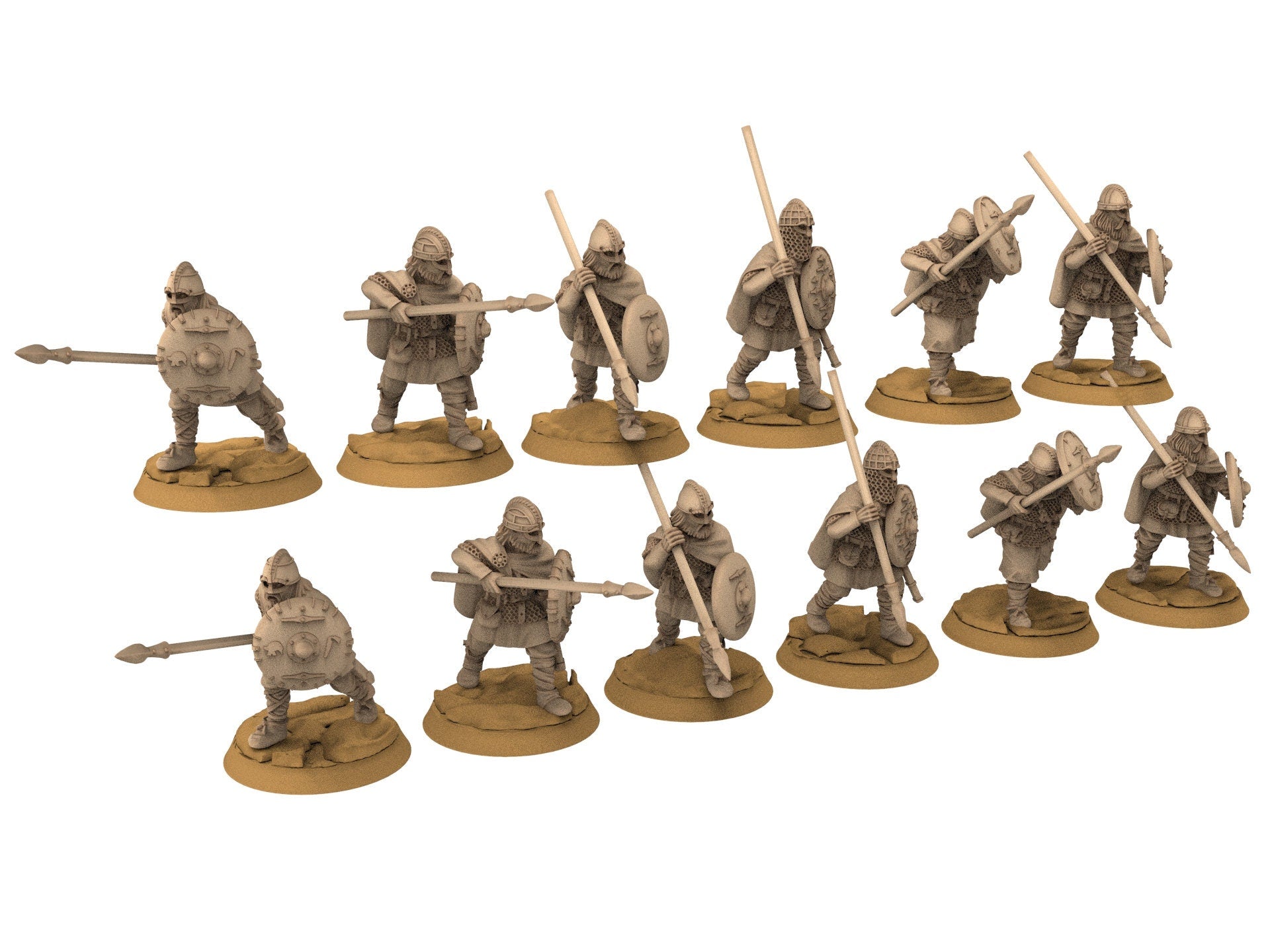 Vendel Era - Spearmen, Warriors Warband, Germanic Tribe, 7 century, miniatures 28mm, Infantry for wargame Historical... Medbury miniature