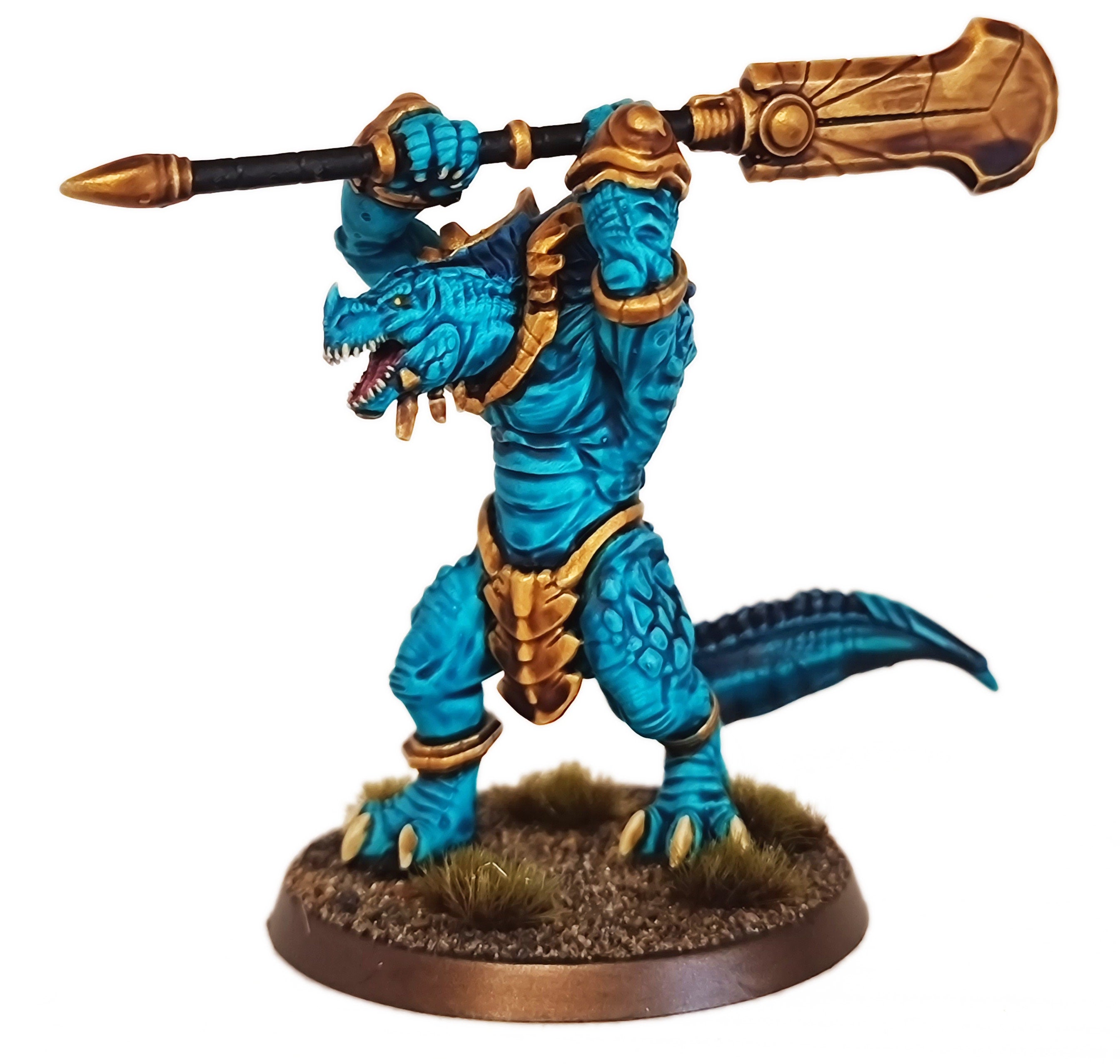 Lost temple - Caiman Hero lizardmen usable for Oldhammer, battle, king of wars, 9th age