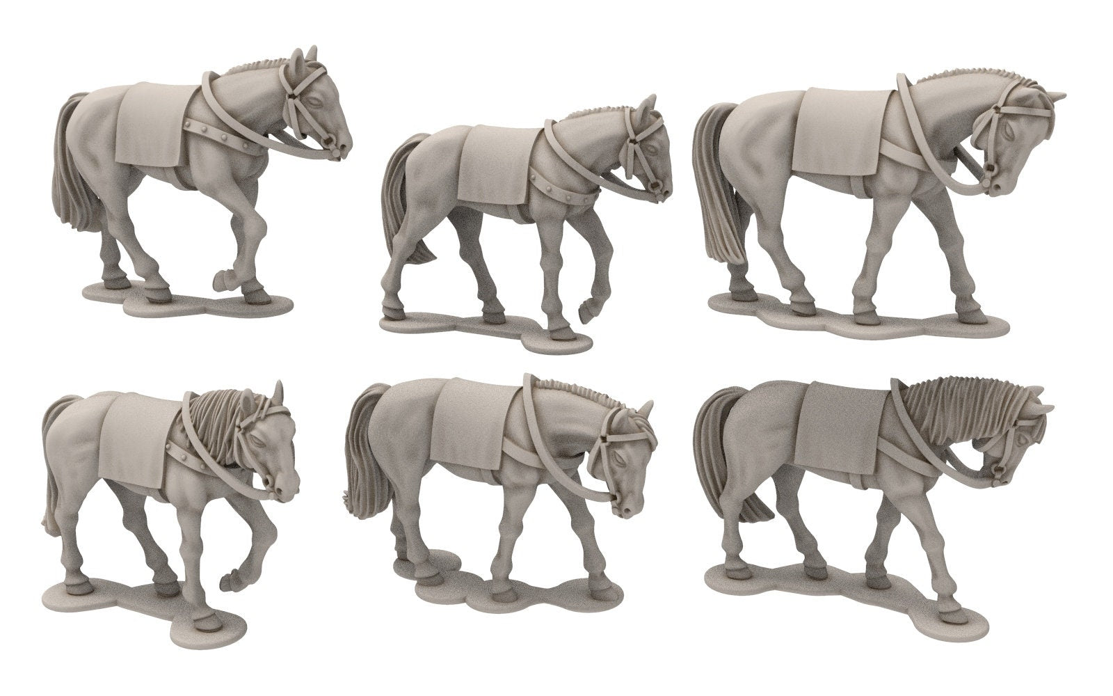 Gandor - Horses for the Citadel guard, 4 poses