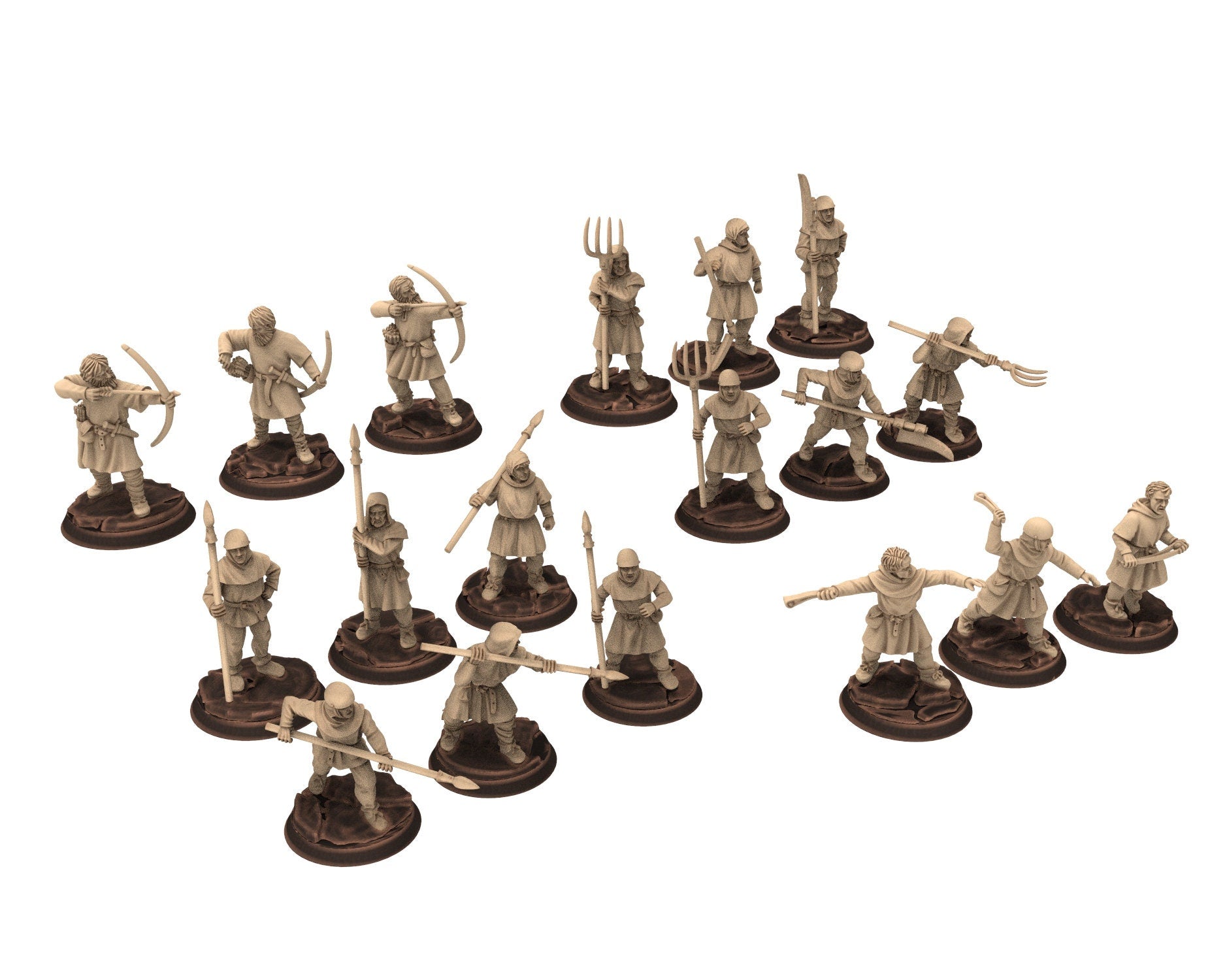 Medieval - Peasant Levy Slingers, 9th 10th 11th 12th 13th century Generic Levy, 28mm Historical Wargame, Saga... Medbury miniatures