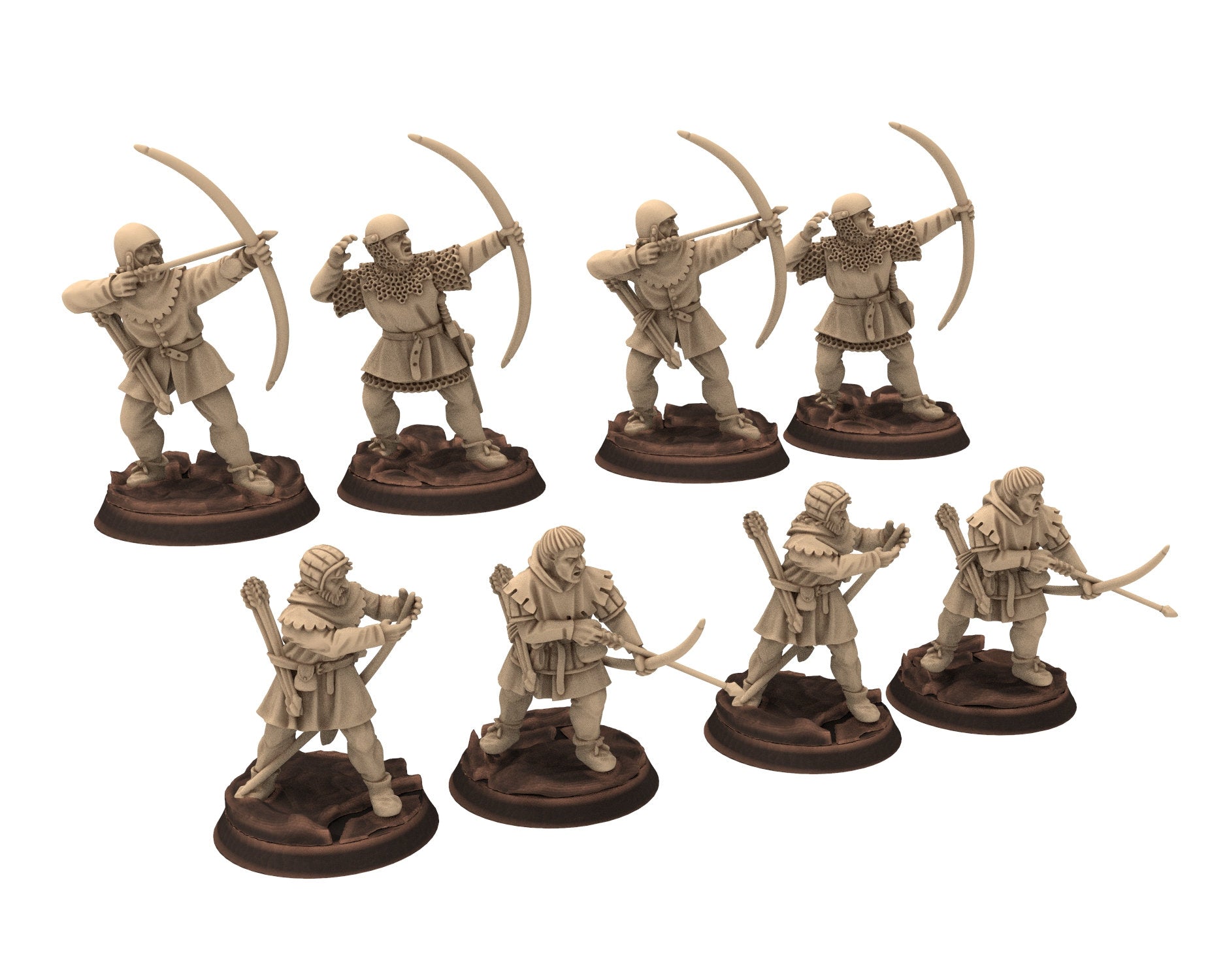 Medieval - Bowmen Captain, 11 to 15th century, Generic Medieval ranged archers longbow, 28mm Historical Wargame, Saga... Medbury miniatures