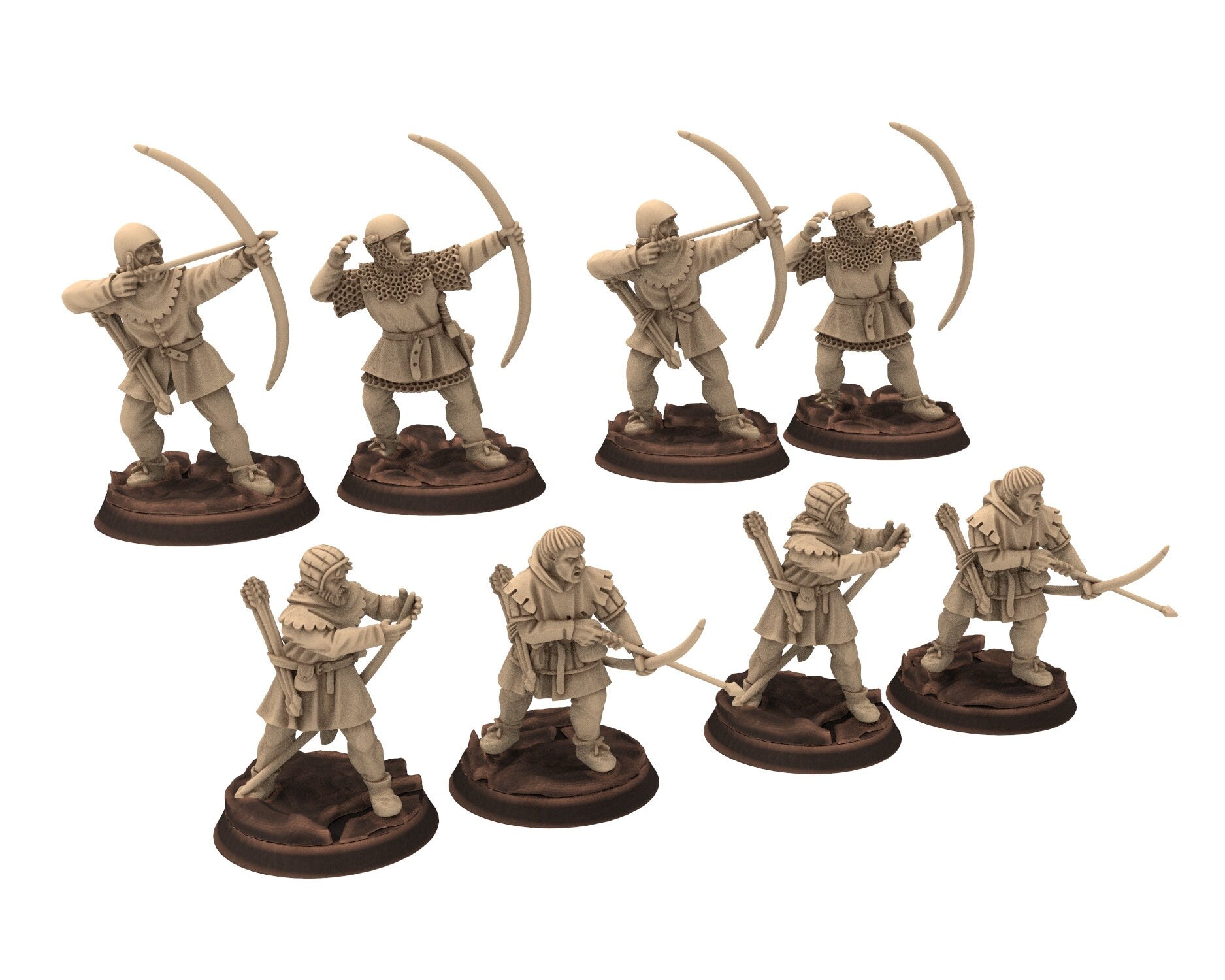 Medieval - Bowmen, 11 to 15th century, Generic Medieval ranged archers longbow, 28mm Historical Wargame, Saga... Medbury miniatures