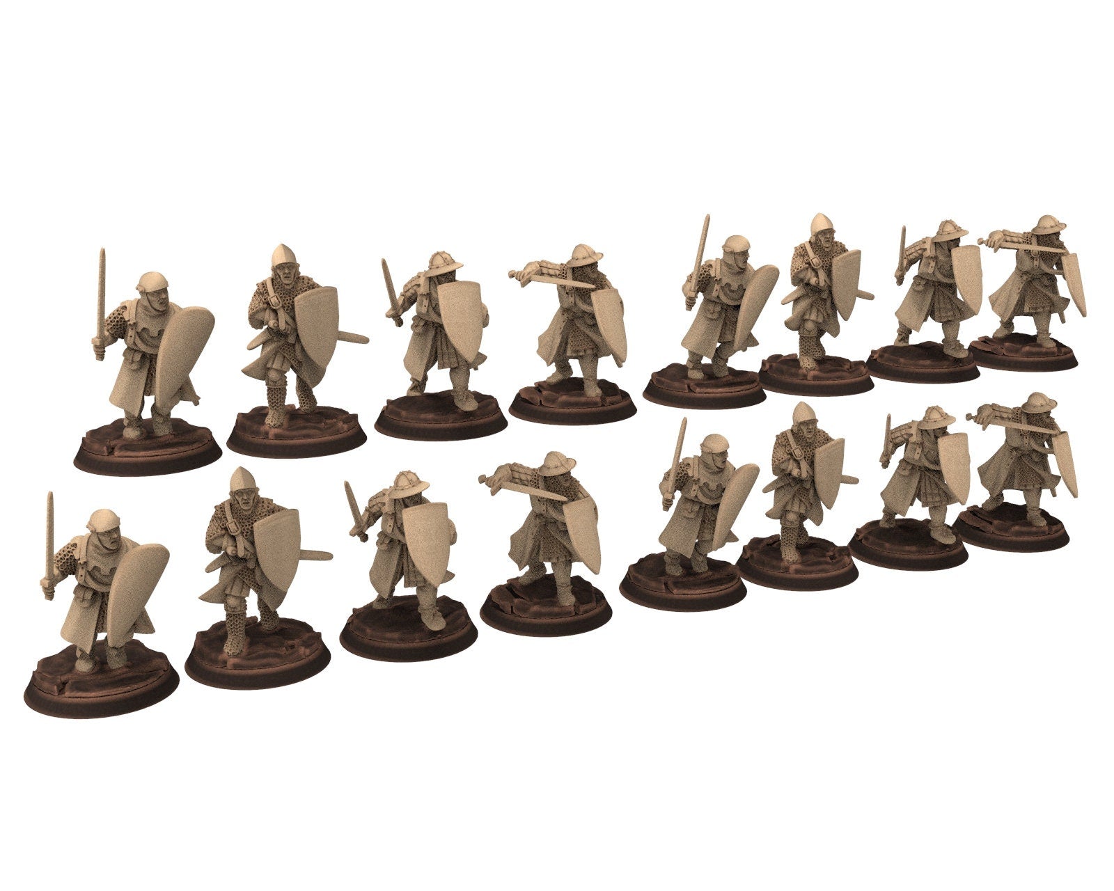 Medieval - 32mm - Breton Men-at-arms on foot, Army bundle 12 to 15th century, Middle age, Historical/fantasy Wargame... Medbury miniatures