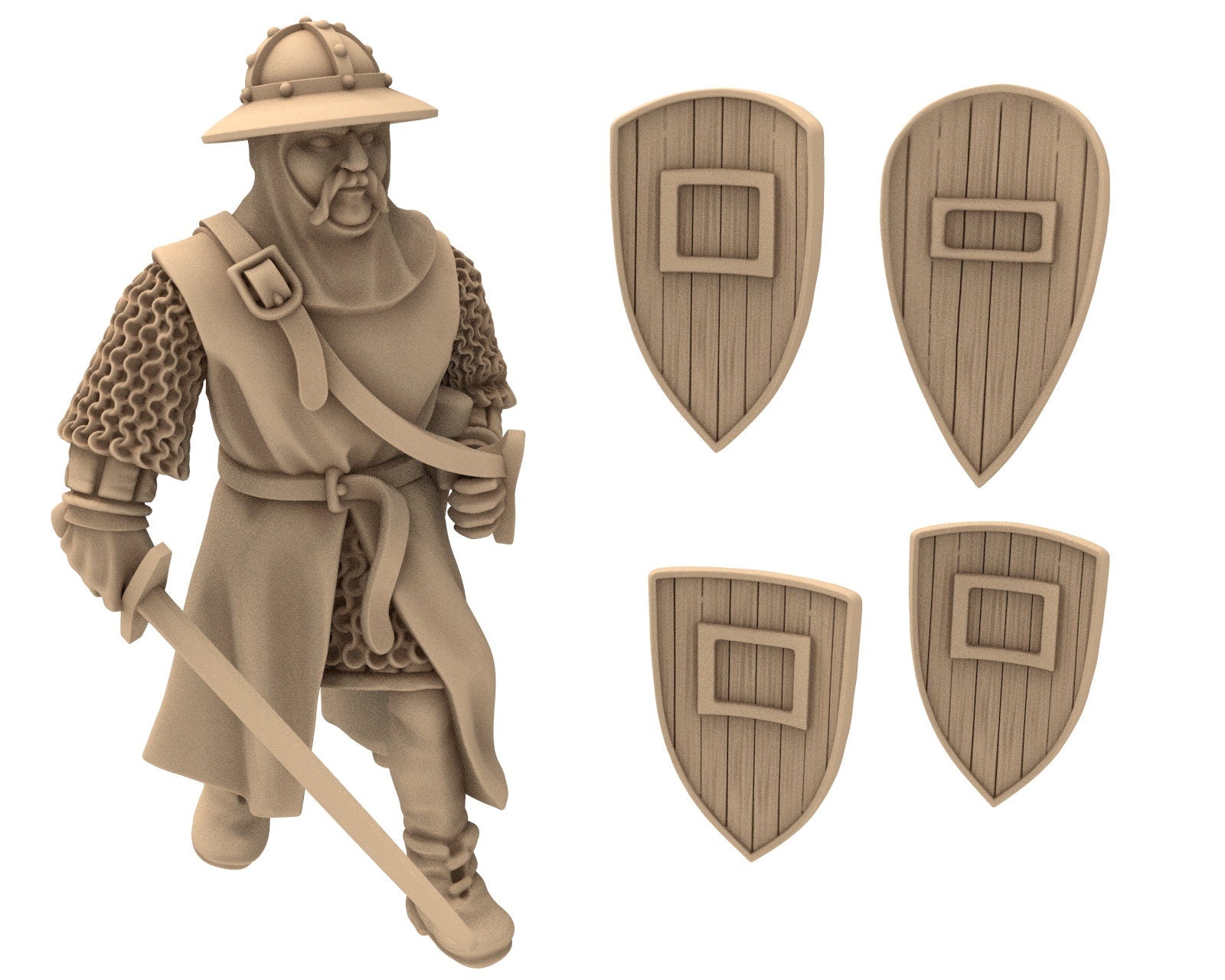 Medieval - England Men-at-arms on foot, Army bundle 12 to 15th century, 100 Years War, 28mm Historical Wargame, Saga... Medbury miniatures