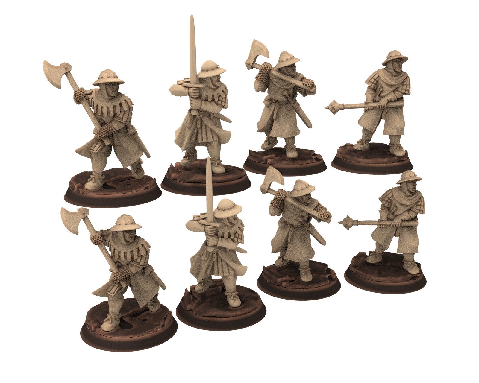 Medieval - Men-at-arms, Banner & horn 12 to 15th century, Medieval 100 Years War, 28mm Historical Wargame, Saga... Medbury miniatures