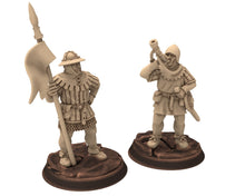 Load image into Gallery viewer, Medieval - Men-at-arms, Spearmen 12 to 15th century, Medieval soldiers 100 Years War, 28mm Historical Wargame, Saga... Medbury miniatures
