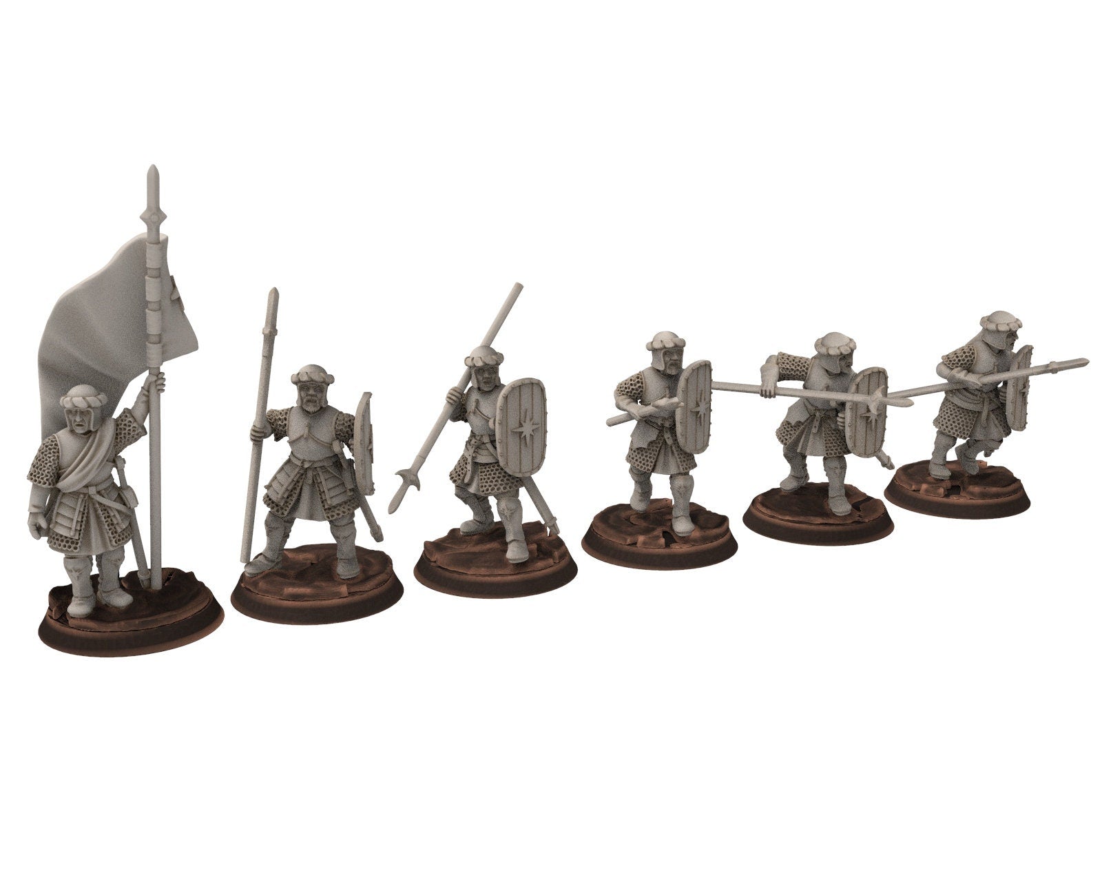 Ornor - spearmen of the Lost Kingdom of the North, Dune Din, Misty Mountains, miniatures for wargame D&D, Lotr...