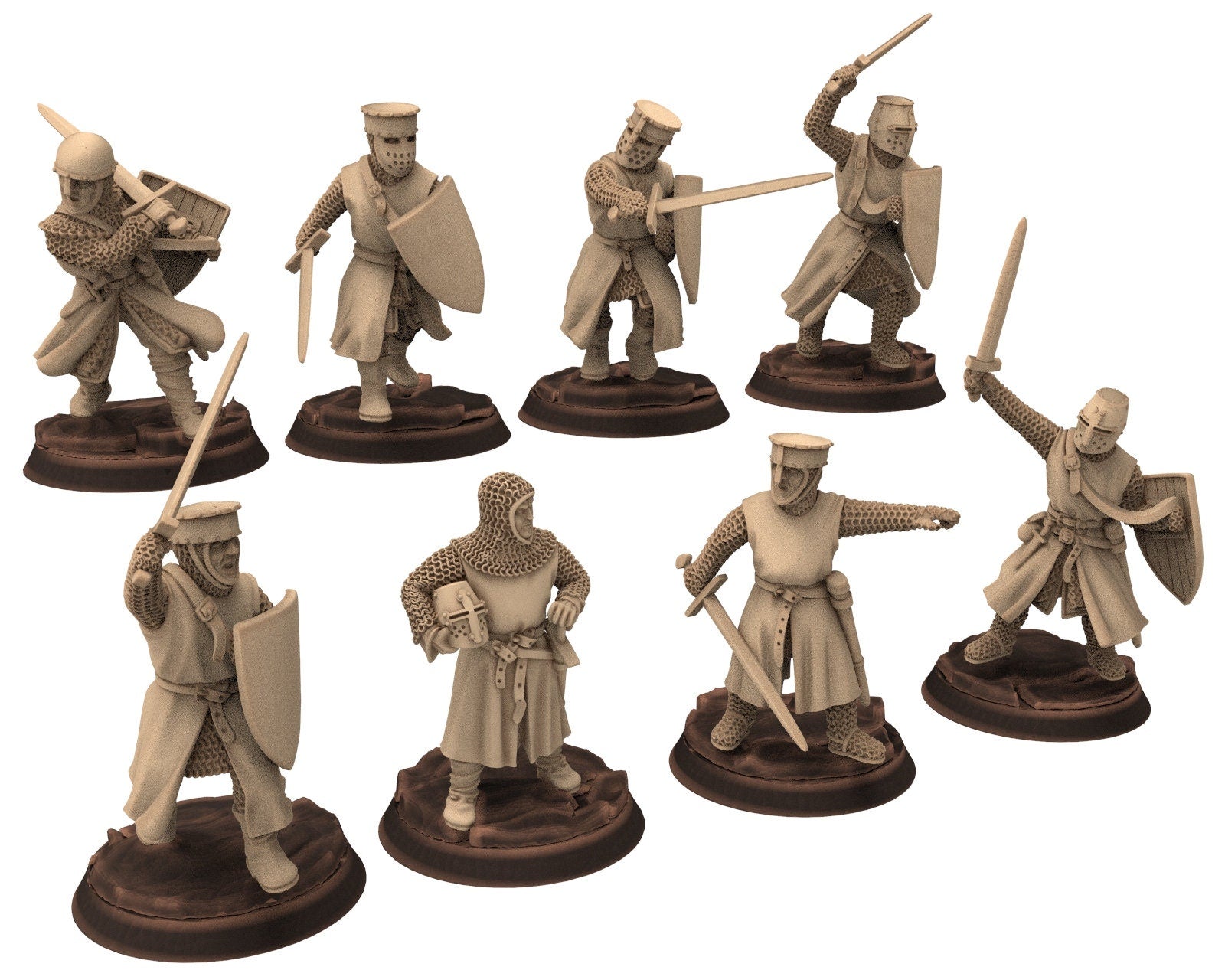 Medieval - Noble Knights foot staff, 13th century Generic Medieval Knights, 28mm Historical Wargame, Saga... Medbury miniatures