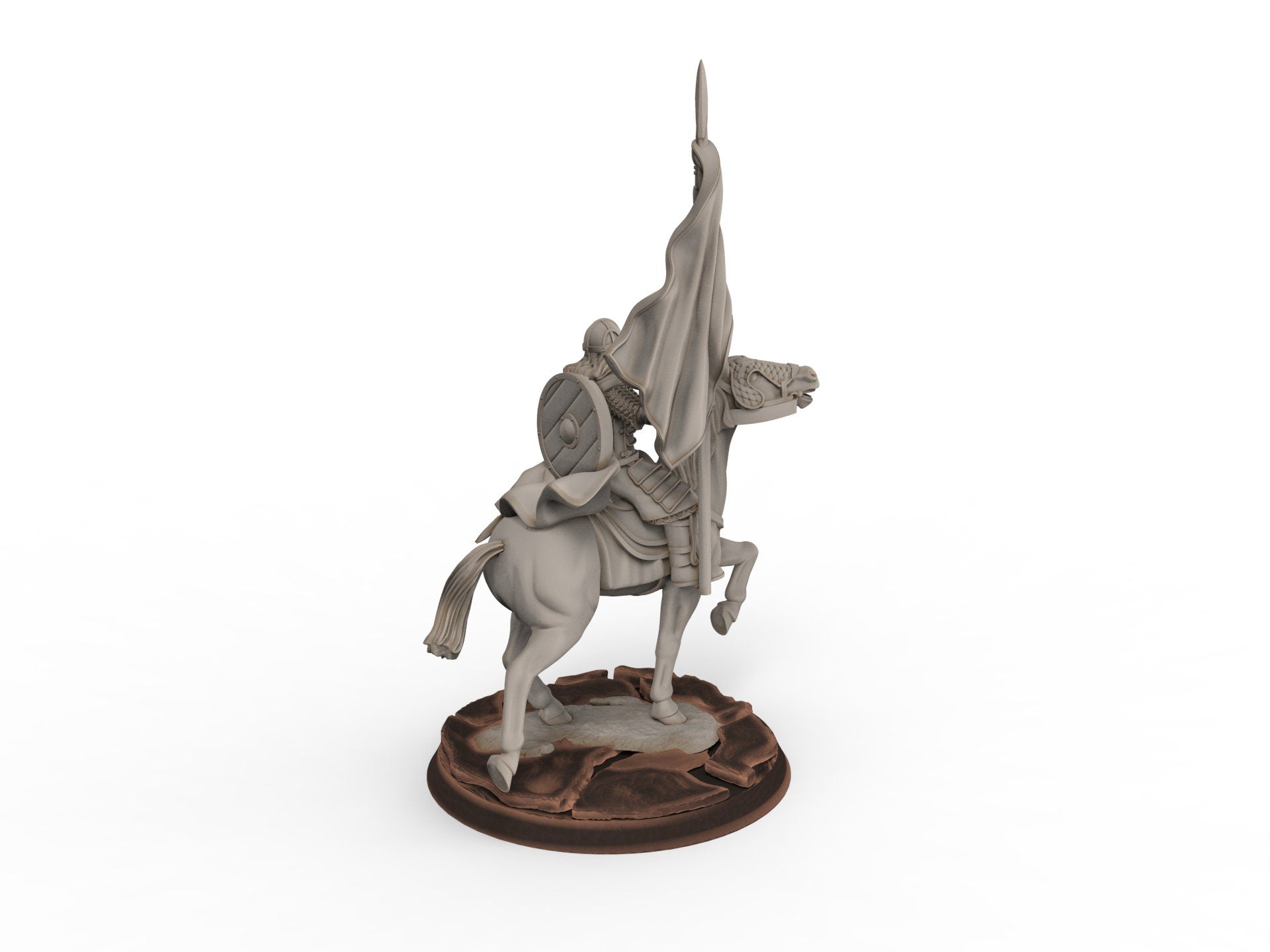 Rohan - West Human on Horse with Banner, Knight of Rohan, the Horse-lords, rider of the mark, Davale, minis for wargame D&D, Lotr...