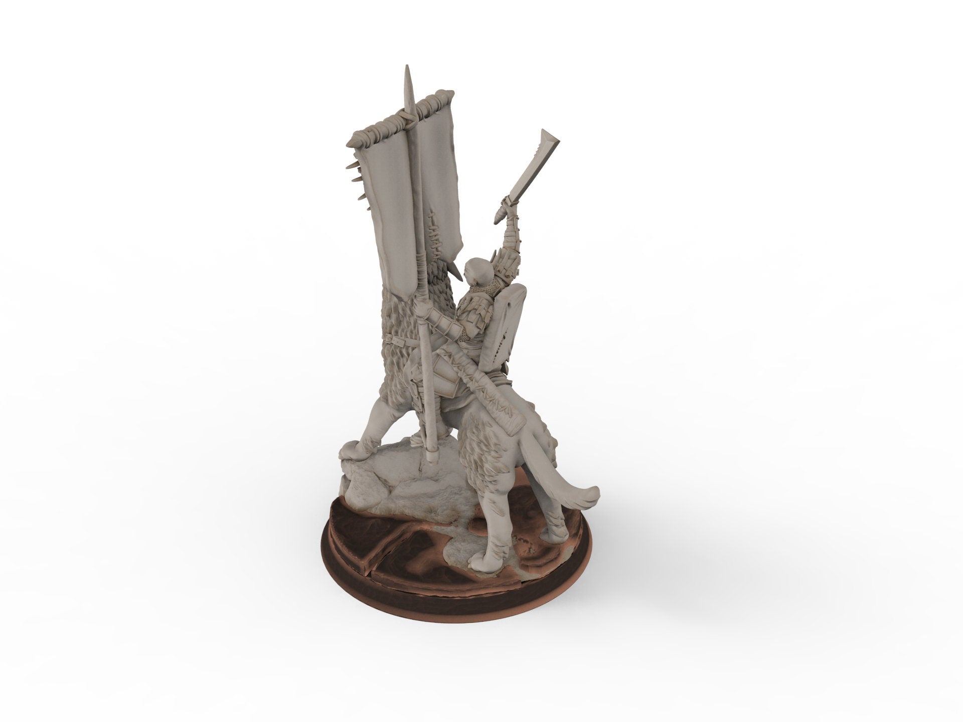 Orc horde - Orc Warg Rider with Banner , Orc warriors warband, Davale, Middle rings miniatures pour wargame D&D, Lotr...