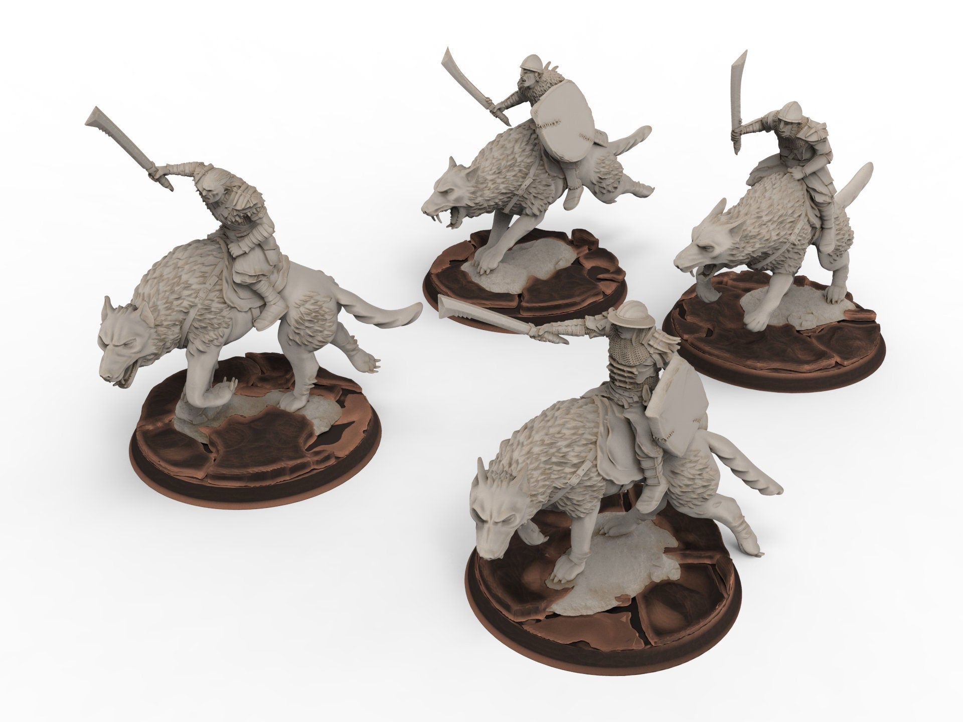 Orc horde - Orc Warg Rider , Orc warriors warband, Davale, Middle rings miniatures pour wargame D&D, Lotr...