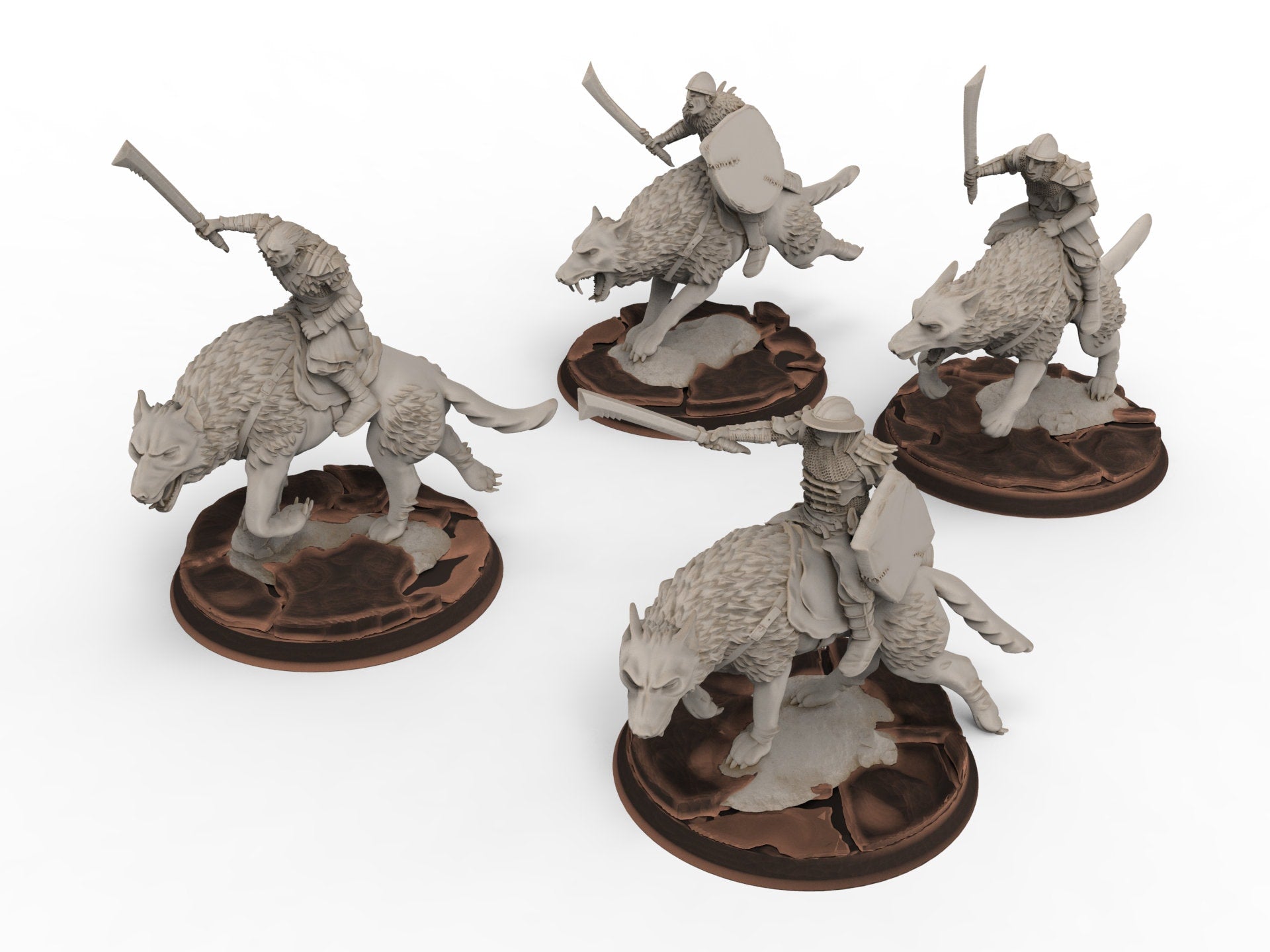 Orc horde - Orc Warg Rider , Orc warriors warband, Davale, Middle rings miniatures pour wargame D&D, Lotr...