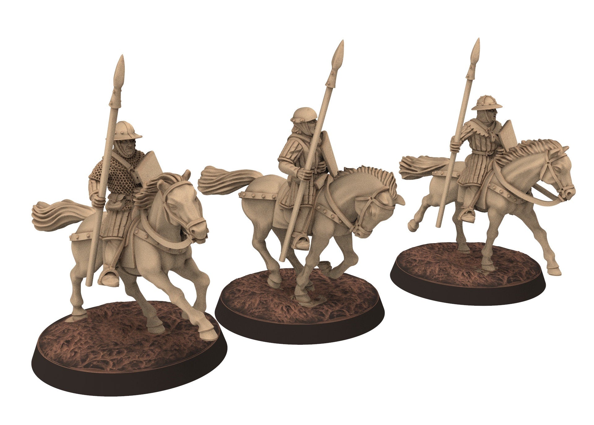 Medieval - Scotland - Generic Mounted sergeants spears advancing, 14th century Medieval, 28mm Historical Wargame, Saga... Medbury miniature