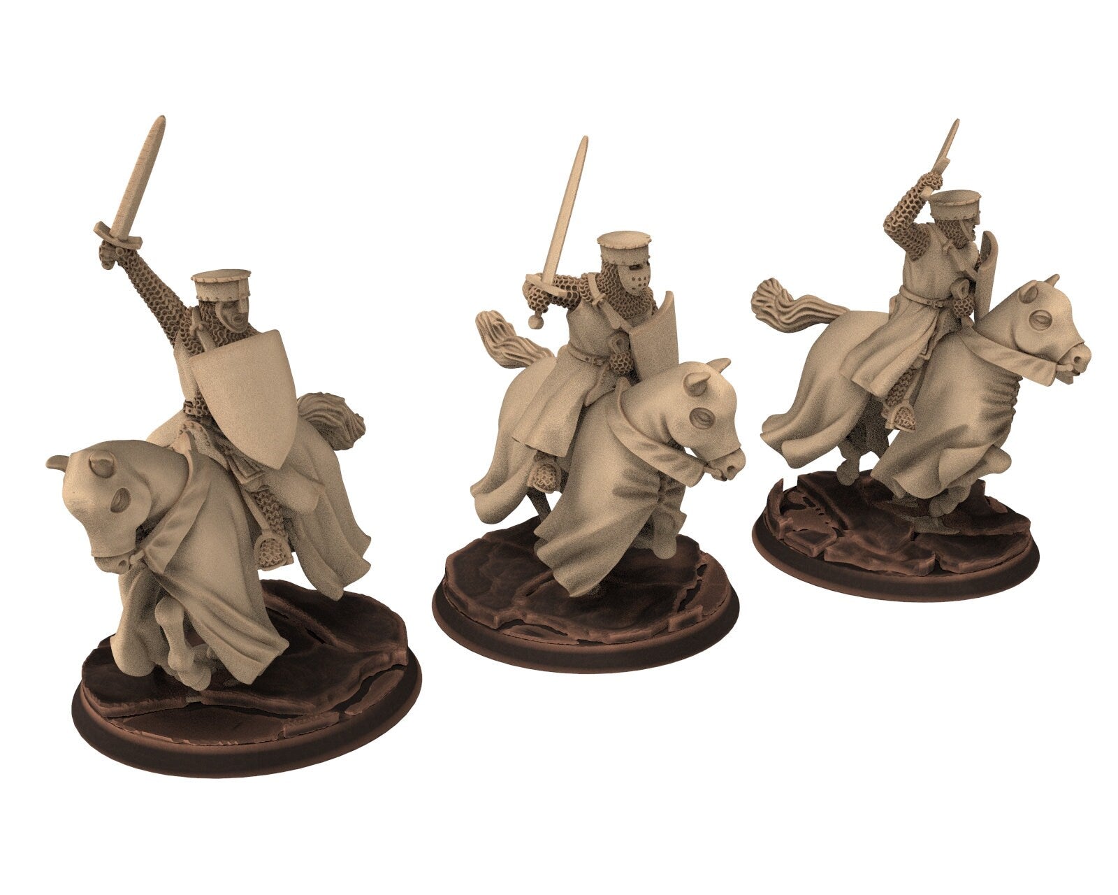 Medieval - Noble Knights charging, 13th century Generic men at arms Medieval Knights, 28mm Historical Wargame, Saga... Medbury miniatures