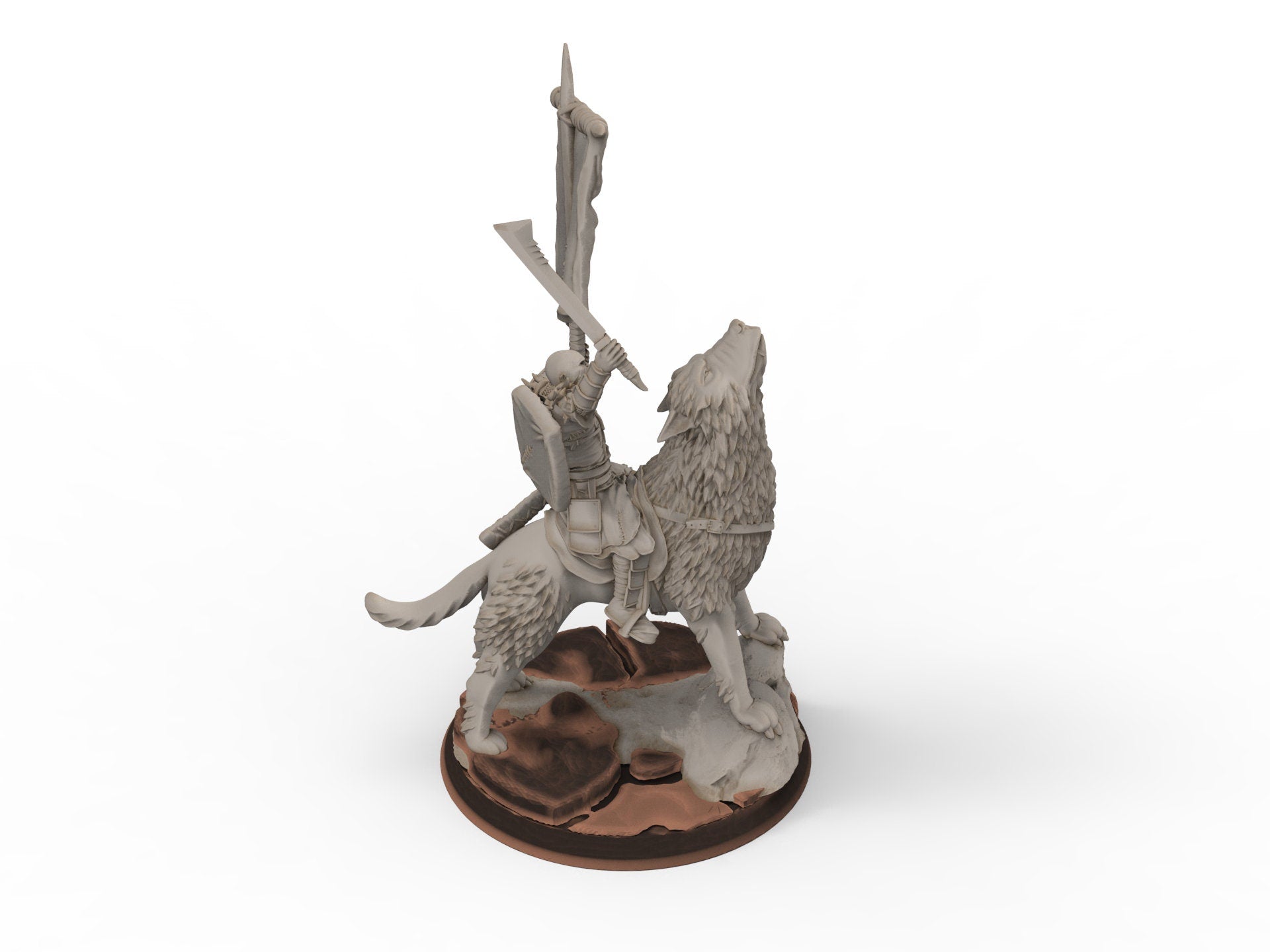 Orc horde - Orc Warg Rider with Banner , Orc warriors warband, Davale, Middle rings miniatures pour wargame D&D, Lotr...