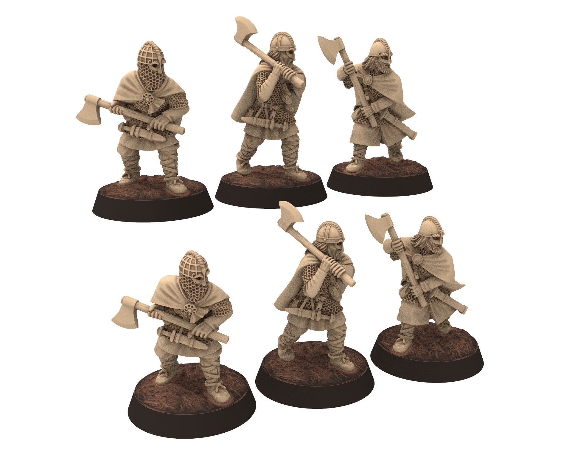 Vendel Era - Heavy Axemen Warriors, Germanic Tribe Warband, 7 century, miniatures 28mm for wargame Historical... Medbury miniature