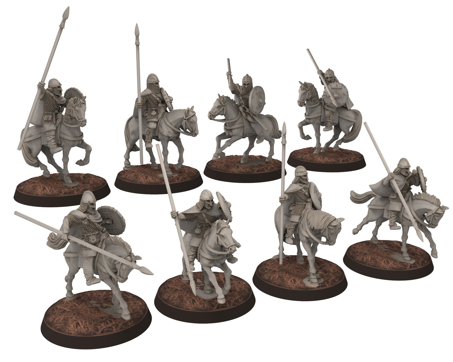 Wildmen - Wildmen Heavy Lancer Cavalry, Dun warriors warband, Middle rings miniatures for wargame D&D, Lotr... Medbury miniatures