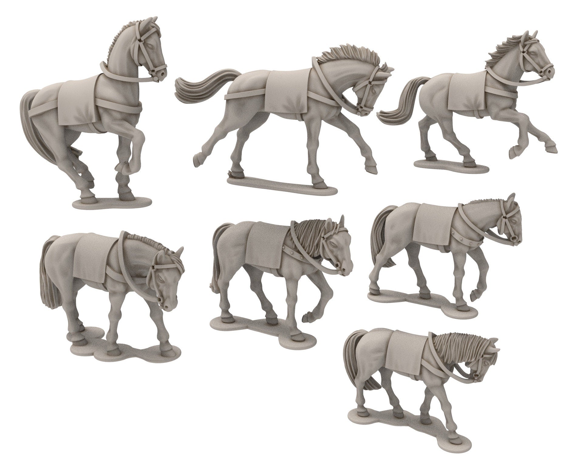 Wildmen - x18 Warhorses, Wildmen - Rohan Cavalry, Dun warriors warband, Middle rings miniatures for wargame D&D, Lotr... Medbury miniatures