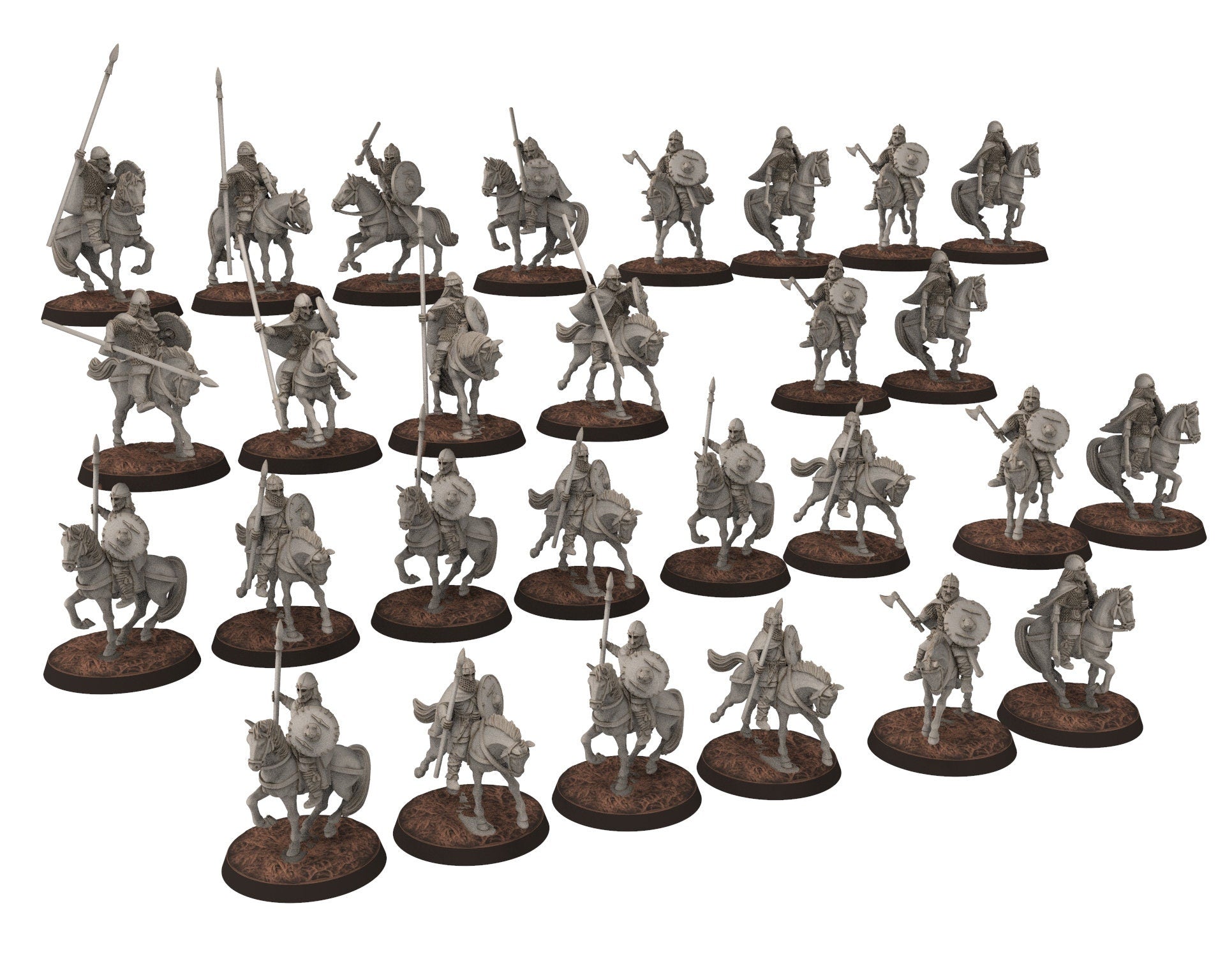 Wildmen - Wildmen light Lancer Cavalry, Dun warriors warband, Middle rings miniatures for wargame D&D, Lotr... Medbury miniatures