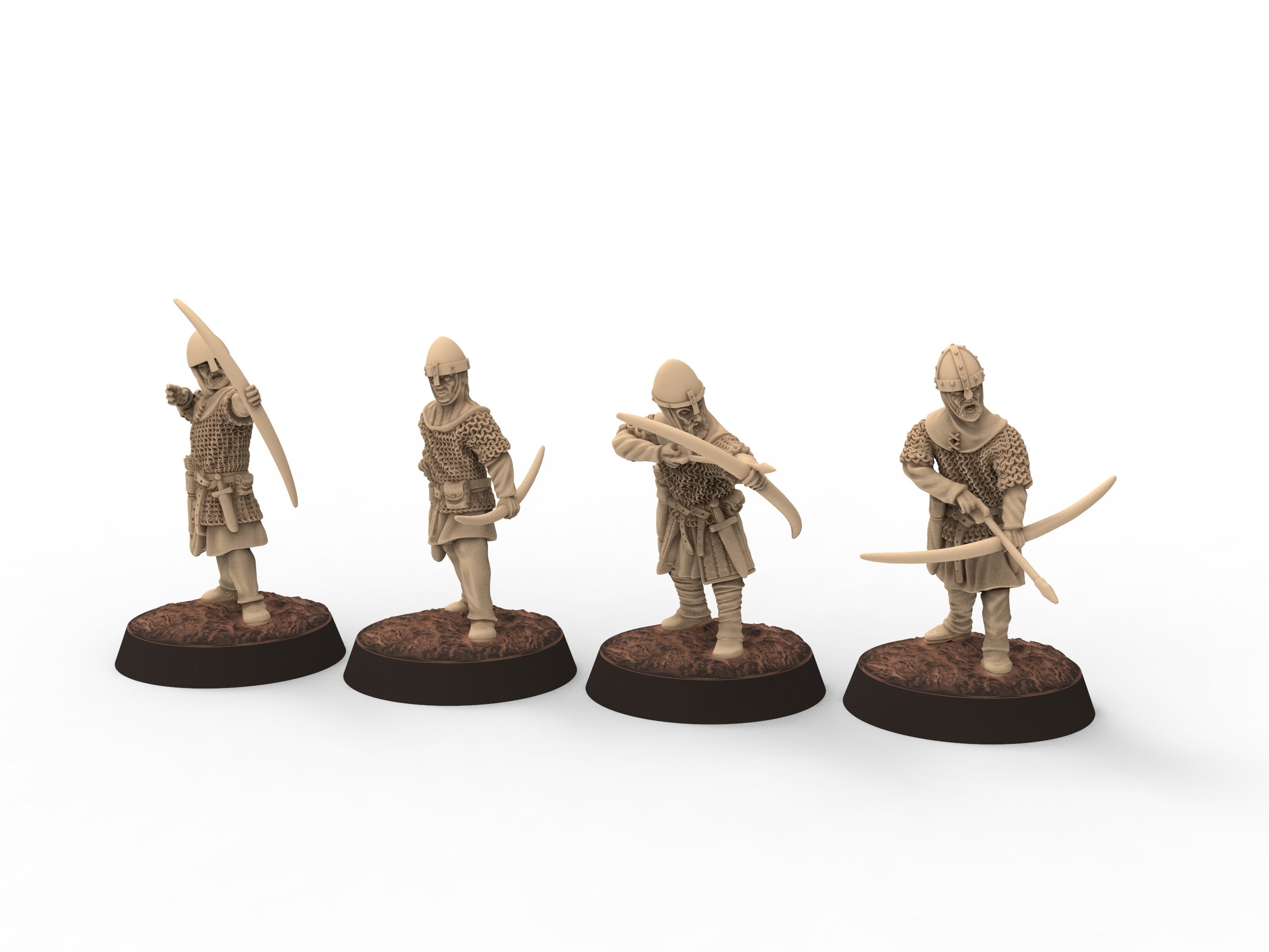 Medieval - Light armor crossbowmen, 11th century, Medieval soldiers, 28mm Historical Wargame, Saga... Medbury miniatures