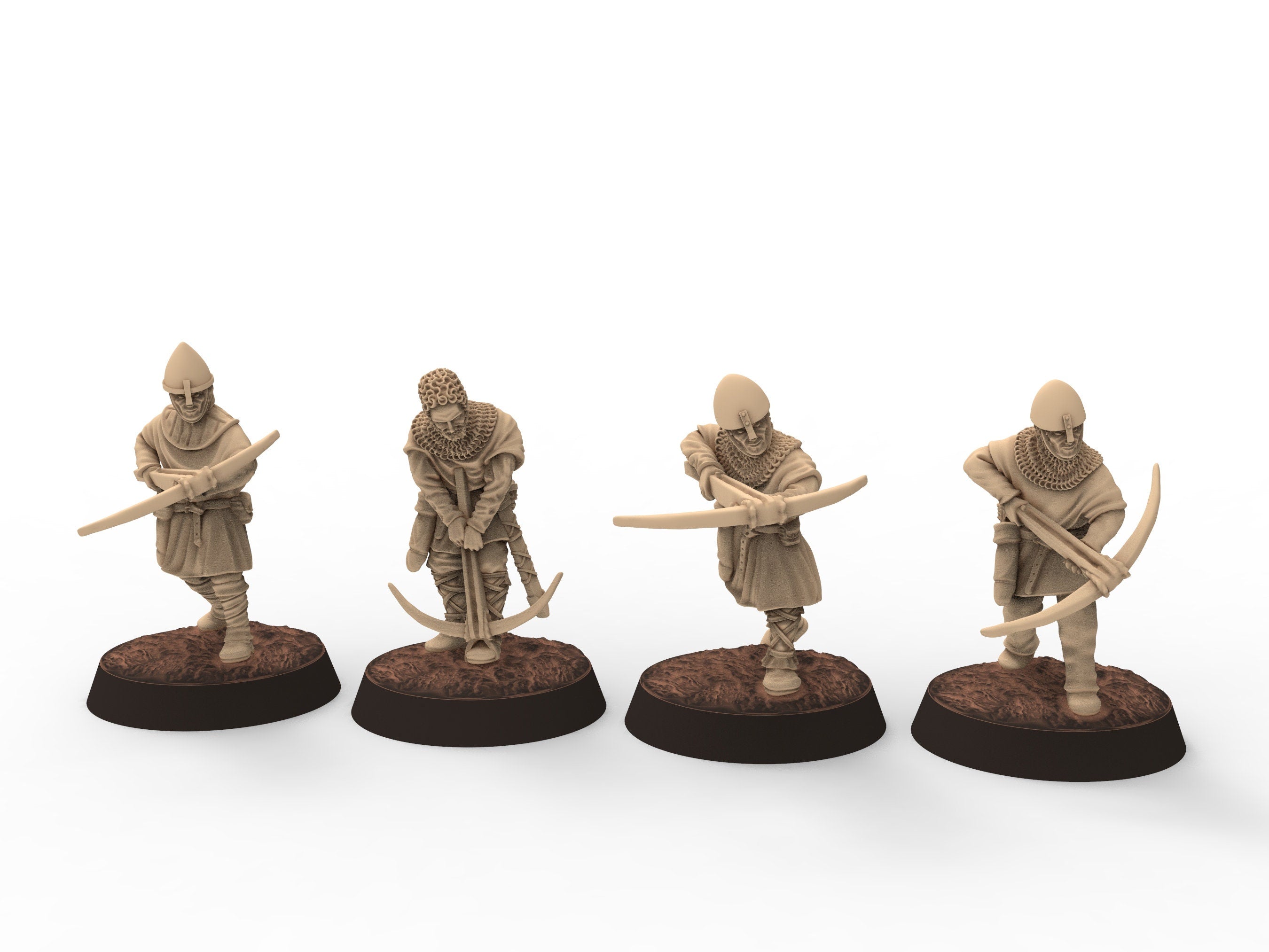 Medieval - Light armor archers, 11th century, Medieval soldiers, 28mm Historical Wargame, Saga... Medbury miniatures