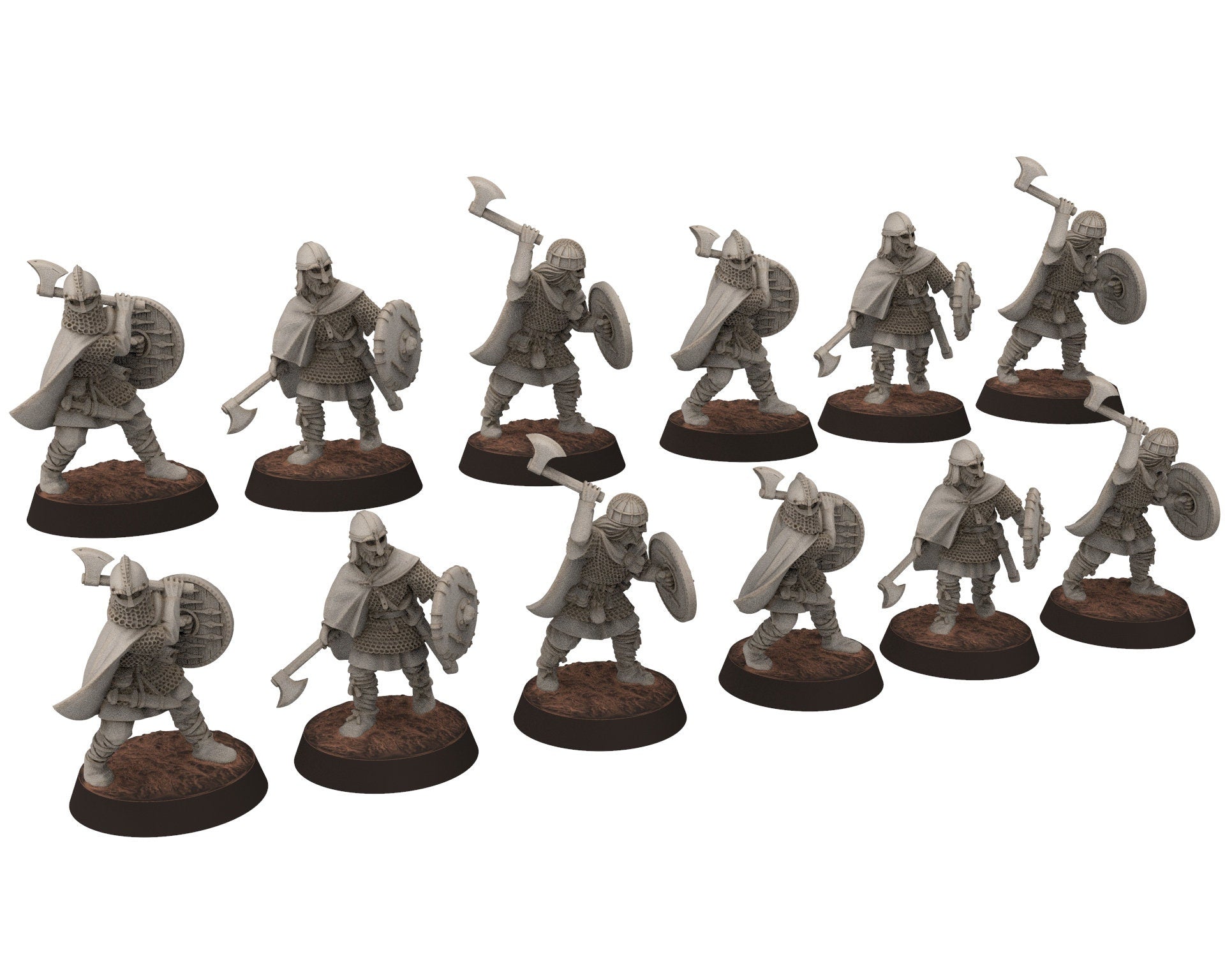 Wildmen - Wildmen Spearmen fighting, Dun warriors warband, Middle rings miniatures for wargame D&D, Lotr... Medbury miniatures