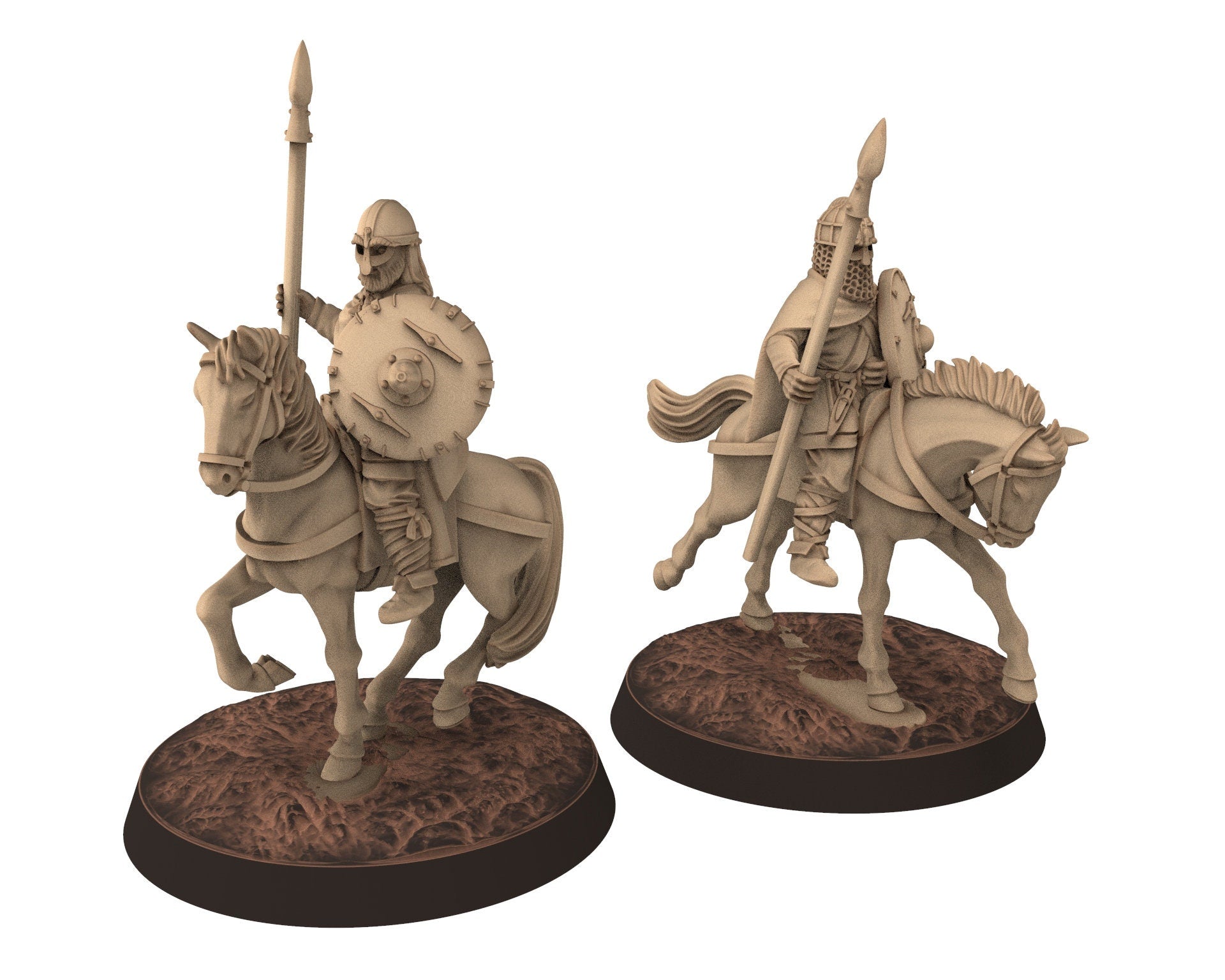 Vendel Era - Heavy Spearmen Warriors Cavalry, Germanic Tribe Warband, 7 century, miniatures 28mm for wargame Historical... Medbury miniature