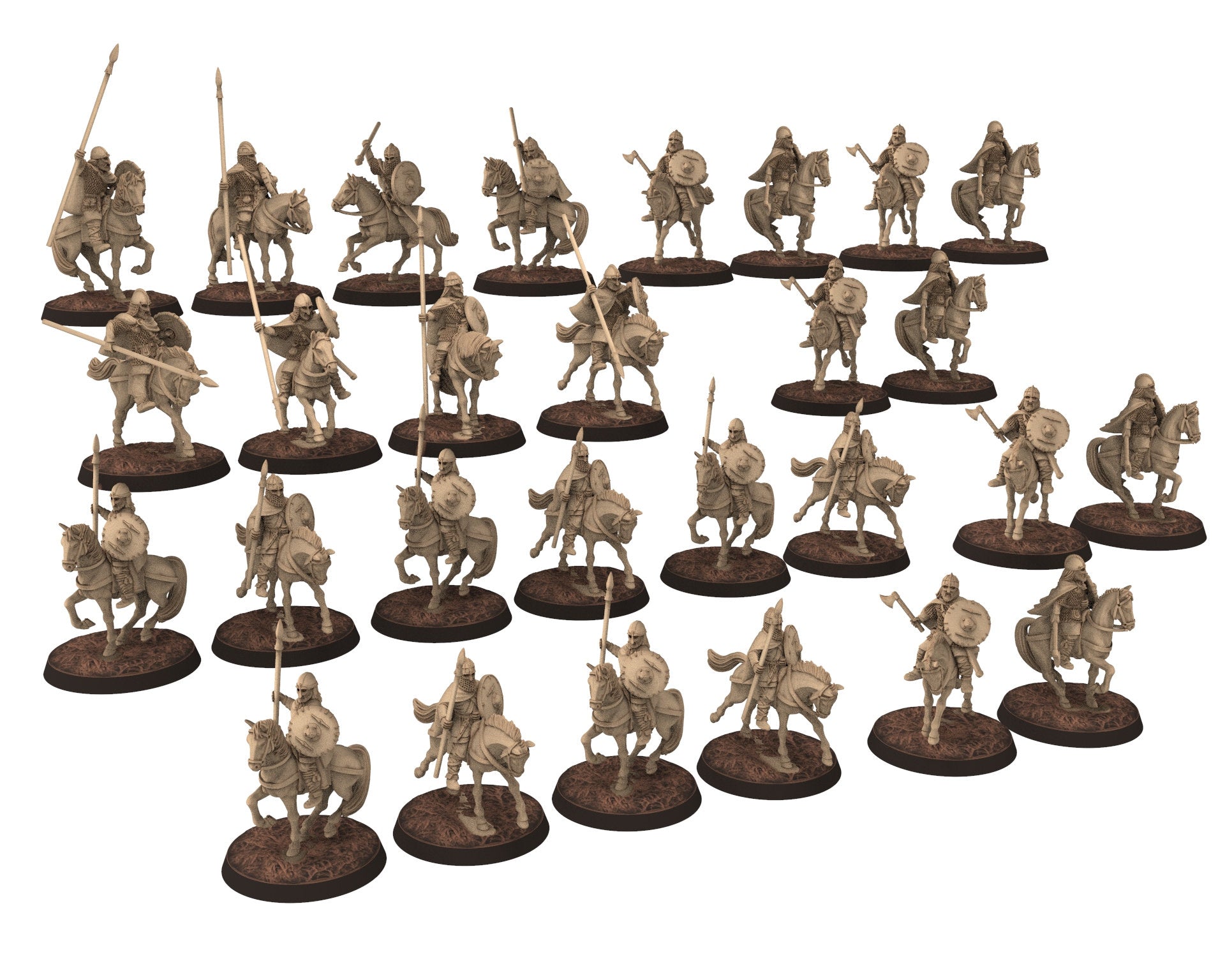 Vendel Era - x18 Warhorses for Germanic Tribe Warband, 7 century, miniatures 28mm for wargame Historical... Medbury miniature