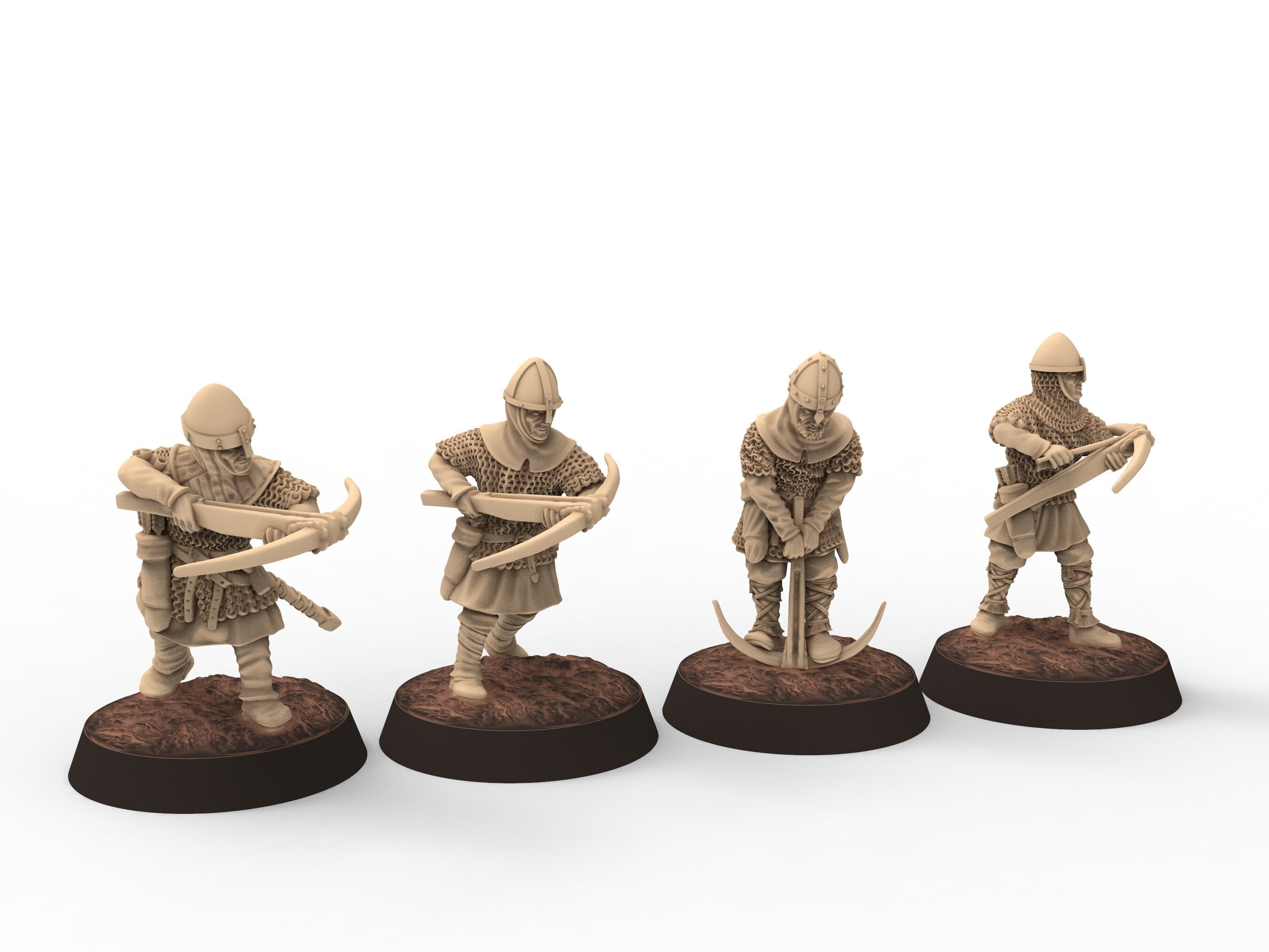 Medieval - Norman knights on Foot V1, 11th century, Norman dynasty, Medieval soldiers, 28mm Historical Wargame, Saga... Medbury miniatures