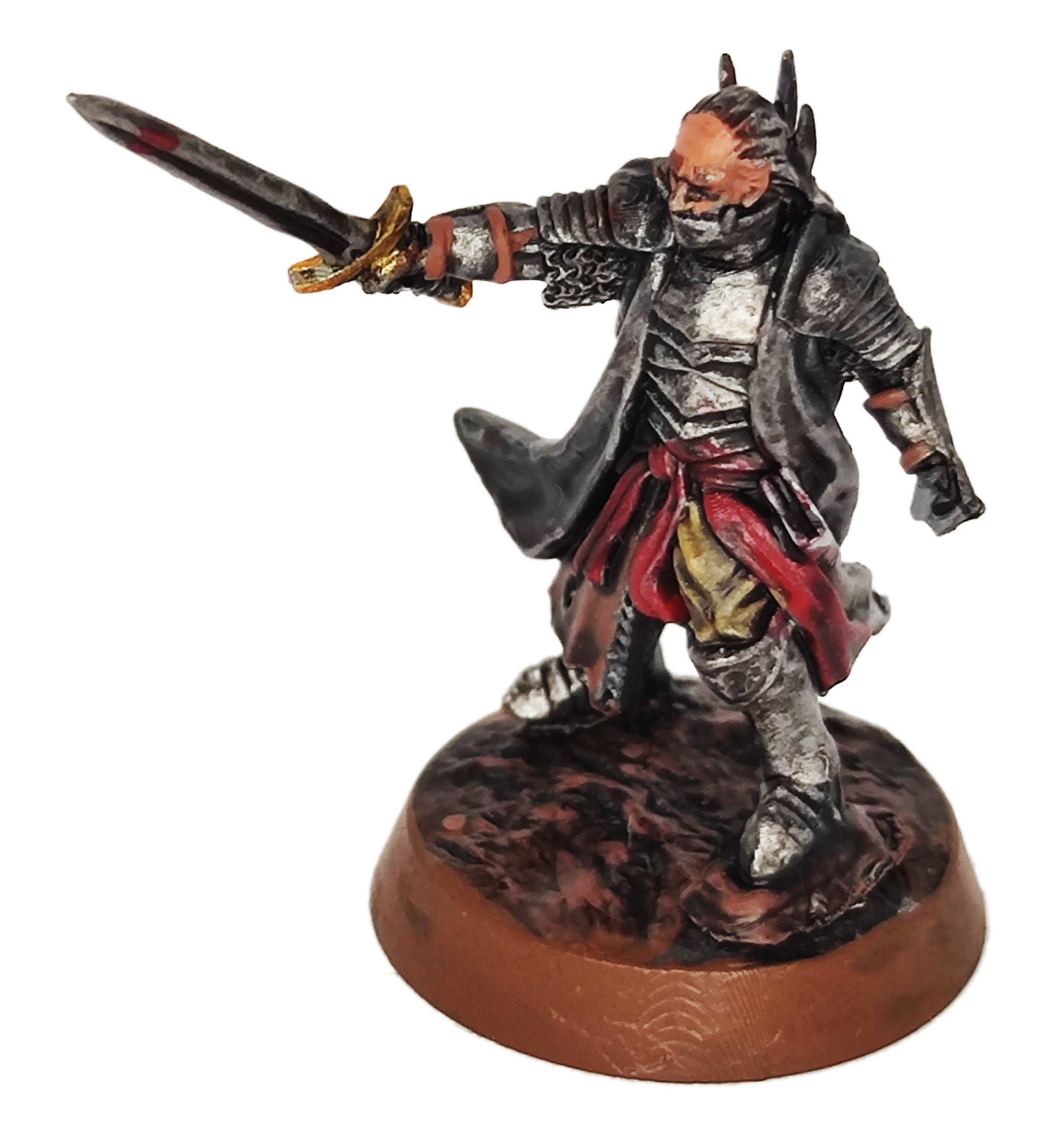 Orcs horde - Dark Souled Staff on Foot, ruins city river, Middle rings miniatures for wargame D&D, Lotr.. Khurzluk Miniatures