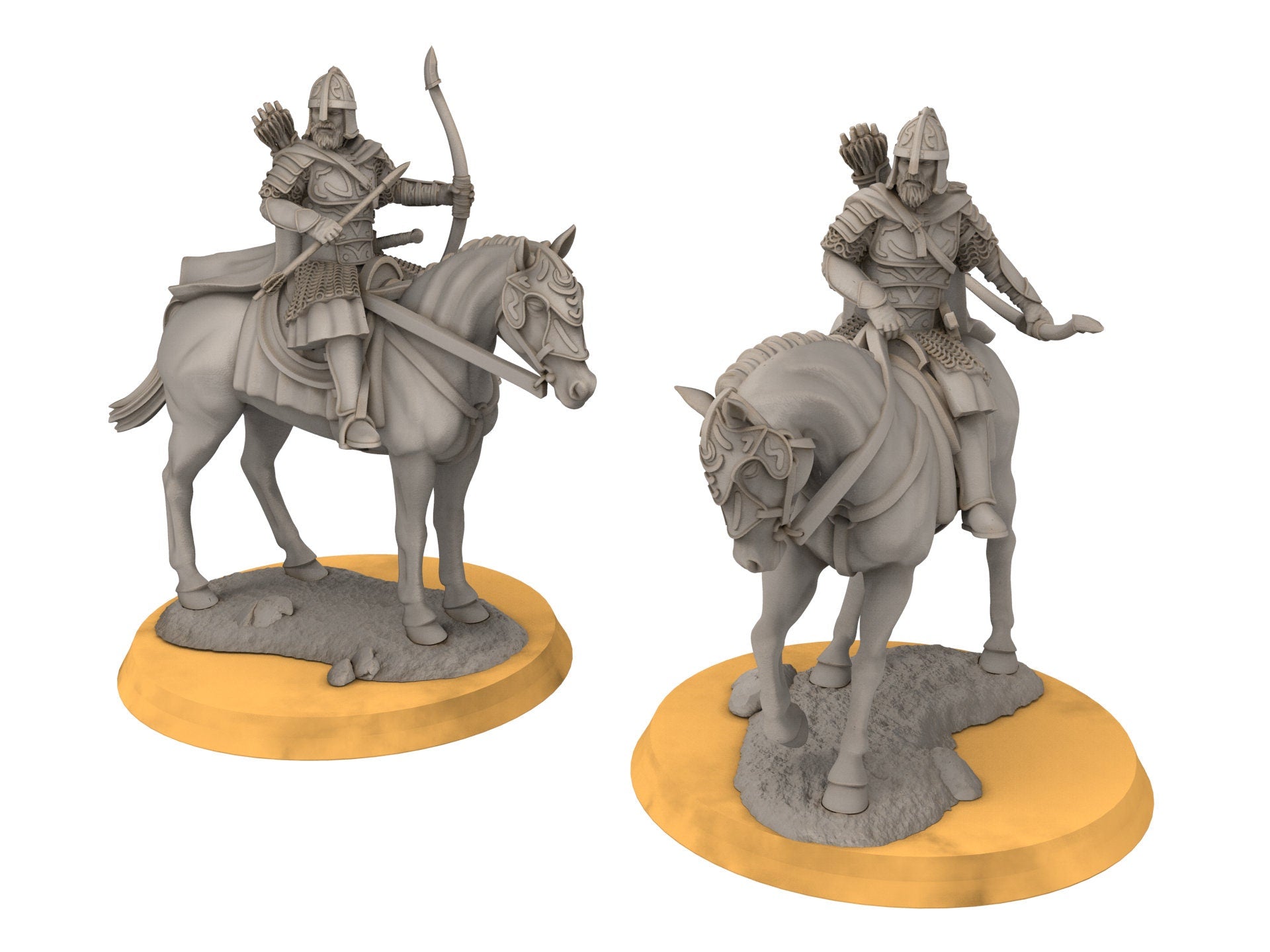 Rohan - West Human Outriders Mounted, Knight of Rohan, the Horse-lords, rider of the mark, Davale, minis for wargame D&D, Lotr...