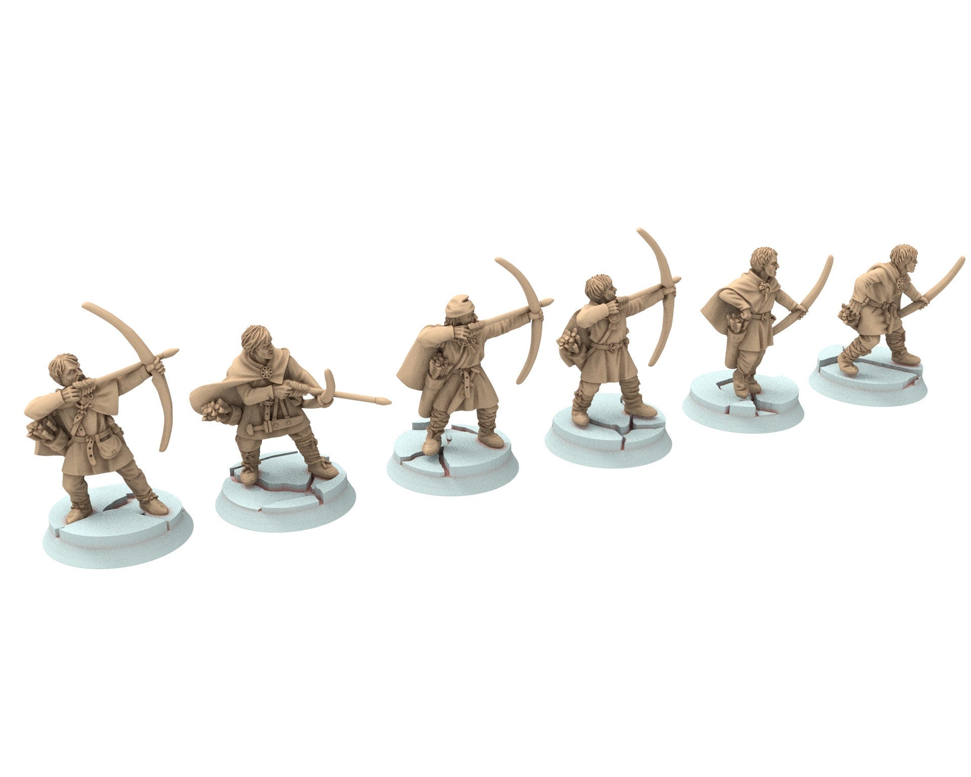 Vendel Era - Dark Age Archers fighting, Germanic Tribe Warband, 7 century, miniatures 28mm for wargame Historical... Medbury miniature