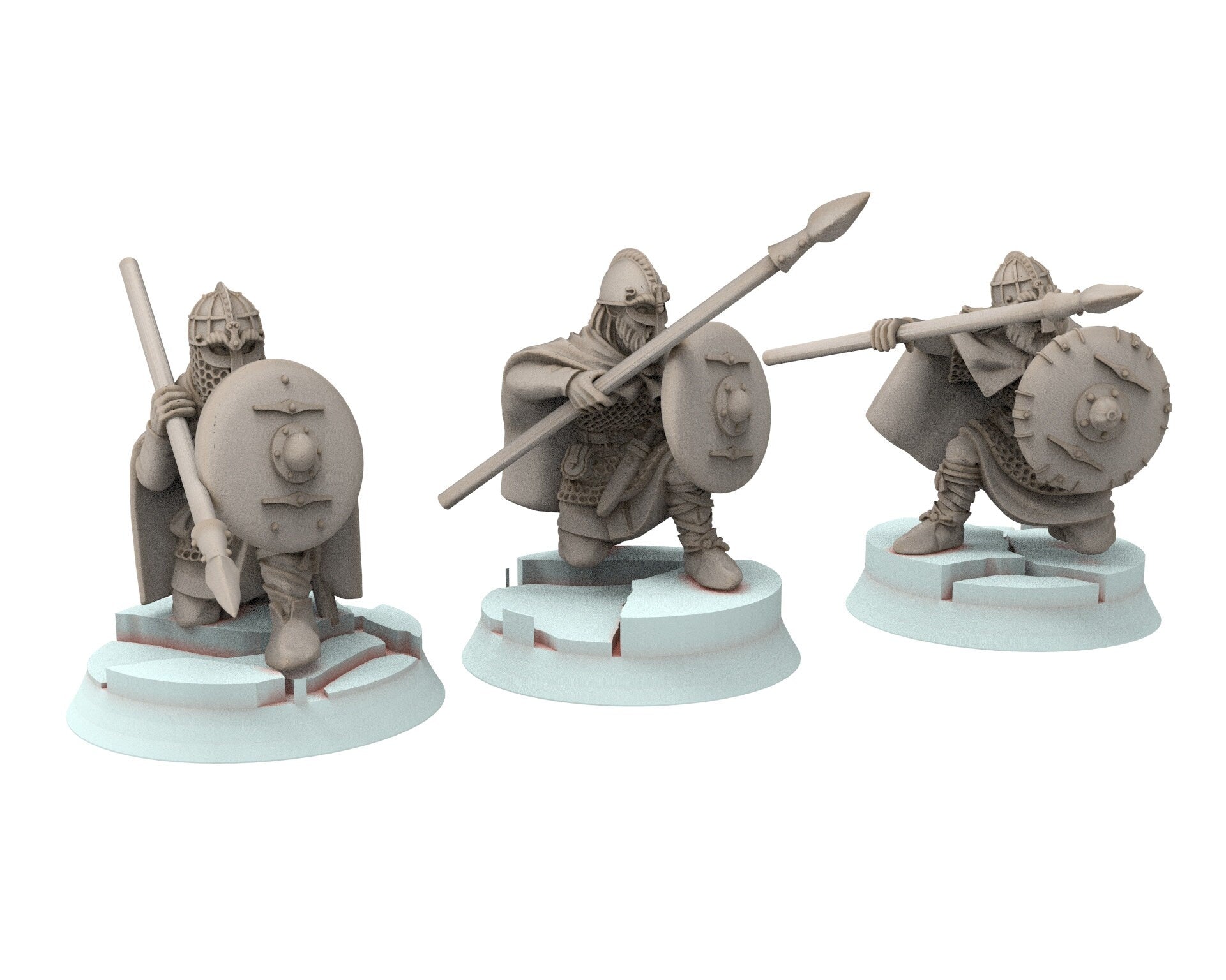 Vendel Era - Banner bearer Warriors, Germanic Tribe Warband, 7 century, miniatures 28mm for wargame Historical... Medbury miniature