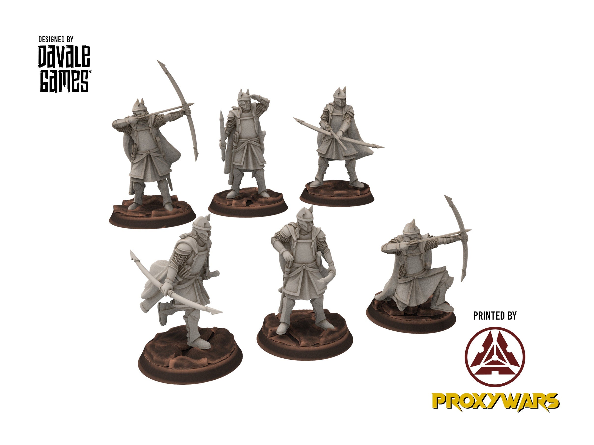 Gandor - Old Bowmen, of the west hight humans, miniatures for wargame D&D, Lotr... Davale