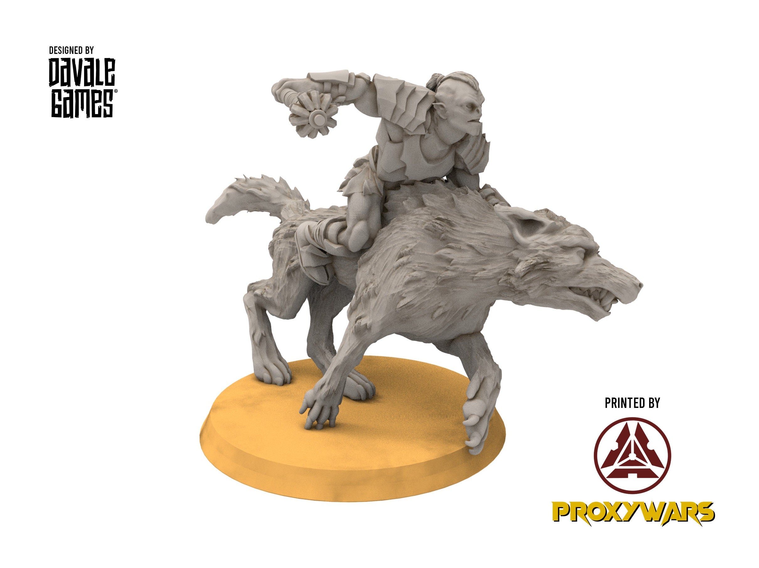 Orcs horde - The irreverant general on Warg wolves, Orc warriors warband, Middle rings miniatures pour wargame D&D, SDA...
