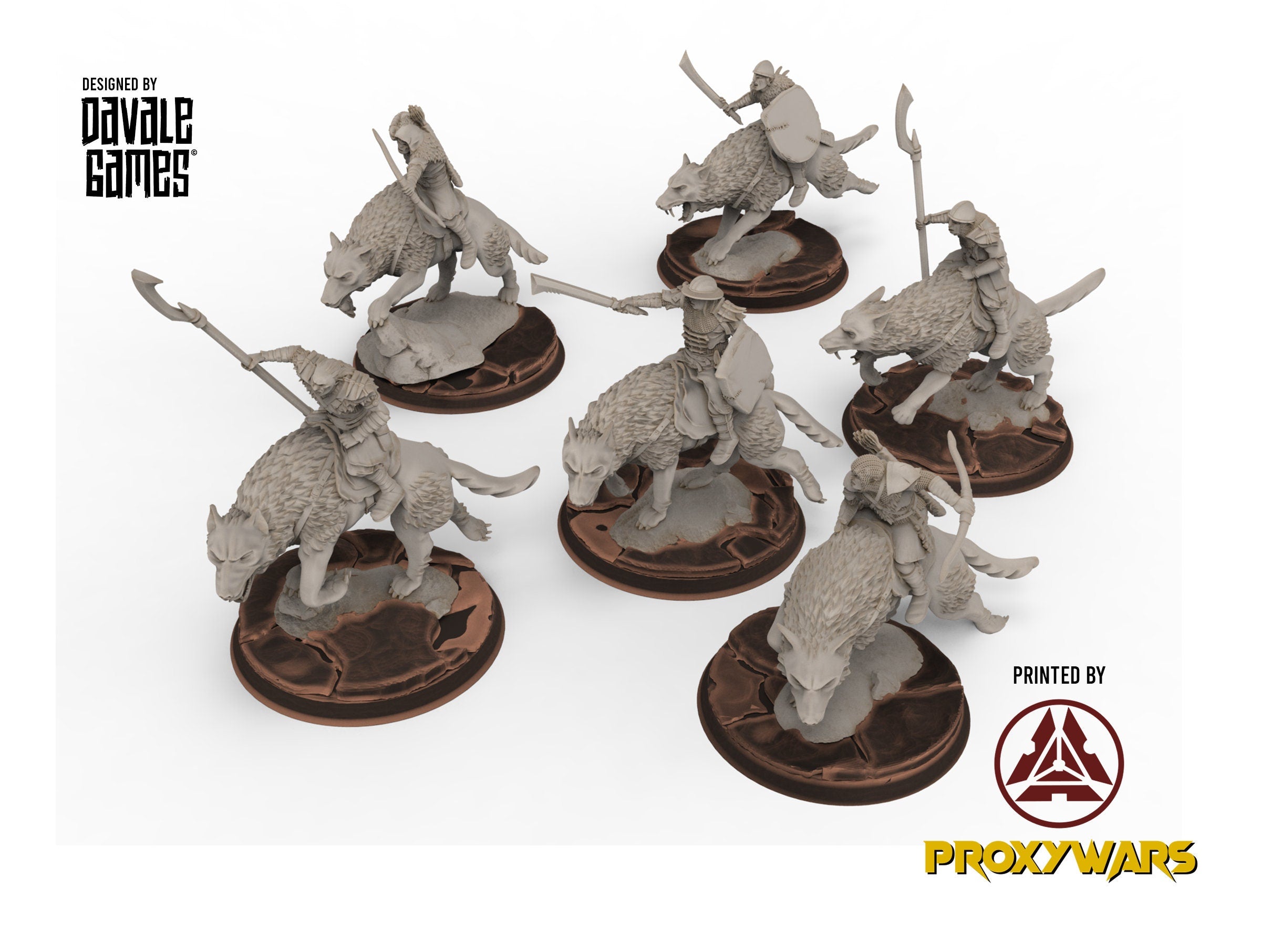 Orc horde - Orc Warg Rider , Orc warriors warband, Davale, Middle rings miniatures pour wargame D&D, Lotr...