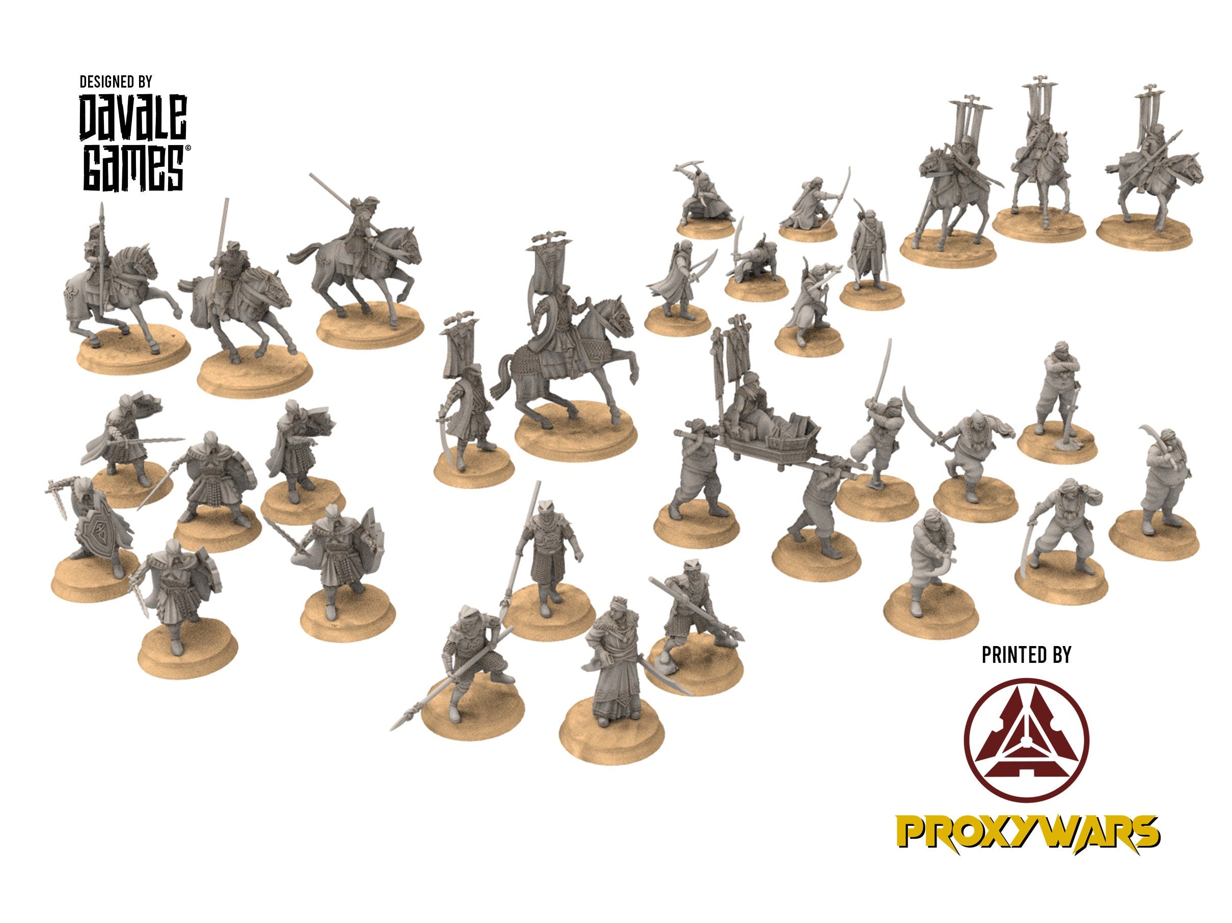 Harad - Army bundle of Desert Snake Warriors, Berber nomads, Harad Bedouin Arabs Sarazins miniatures for wargame D&D, Lotr...
